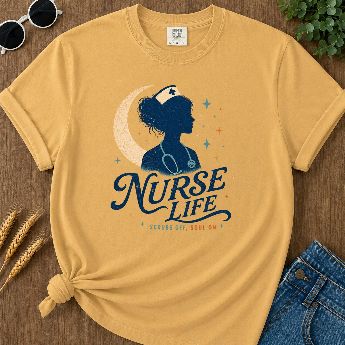 Scrubs Off T-Shirt - Mustard Mockup