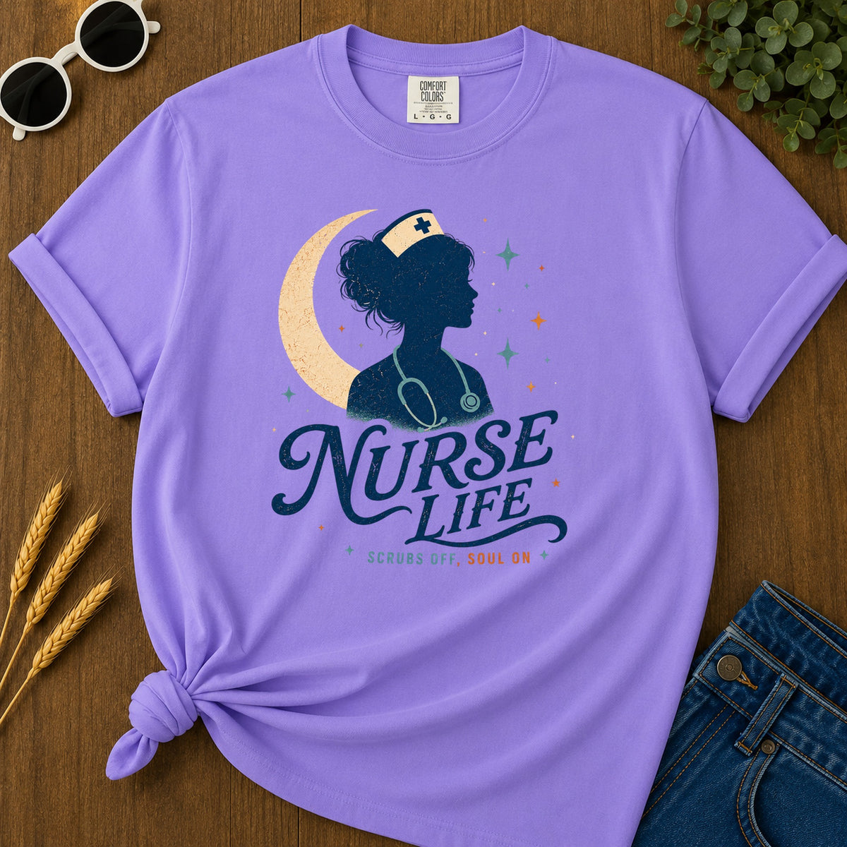 Scrubs Off T-Shirt - Violet Mockup