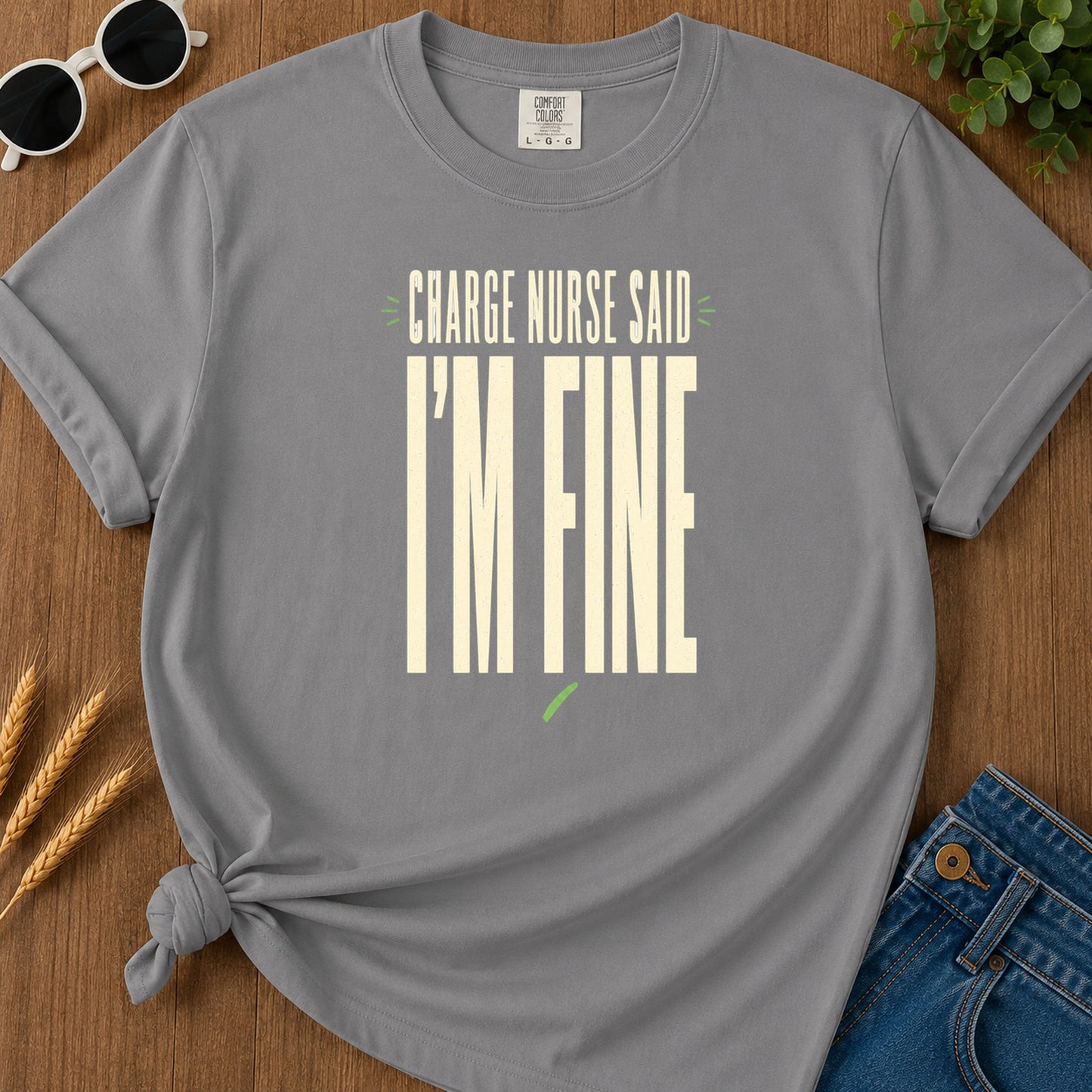 Fine Condensed T-Shirt - Grey Mockup