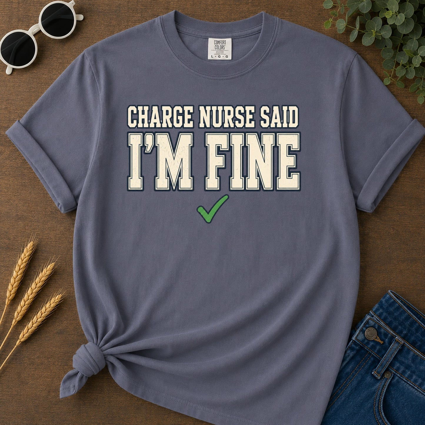 Fine Varsity T-Shirt - Navy Mockup