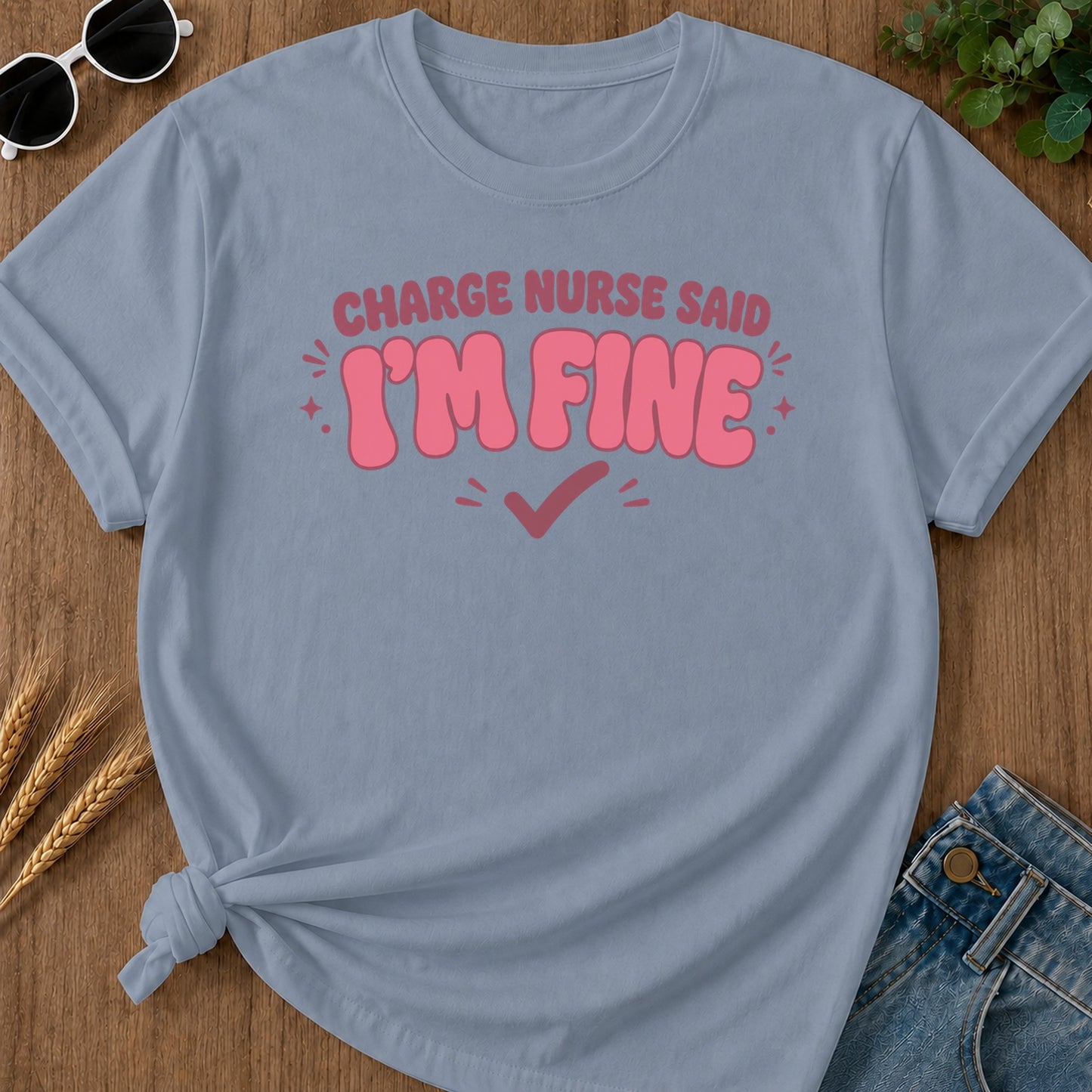 Fine Retro T-Shirt - Blue Jean Mockup