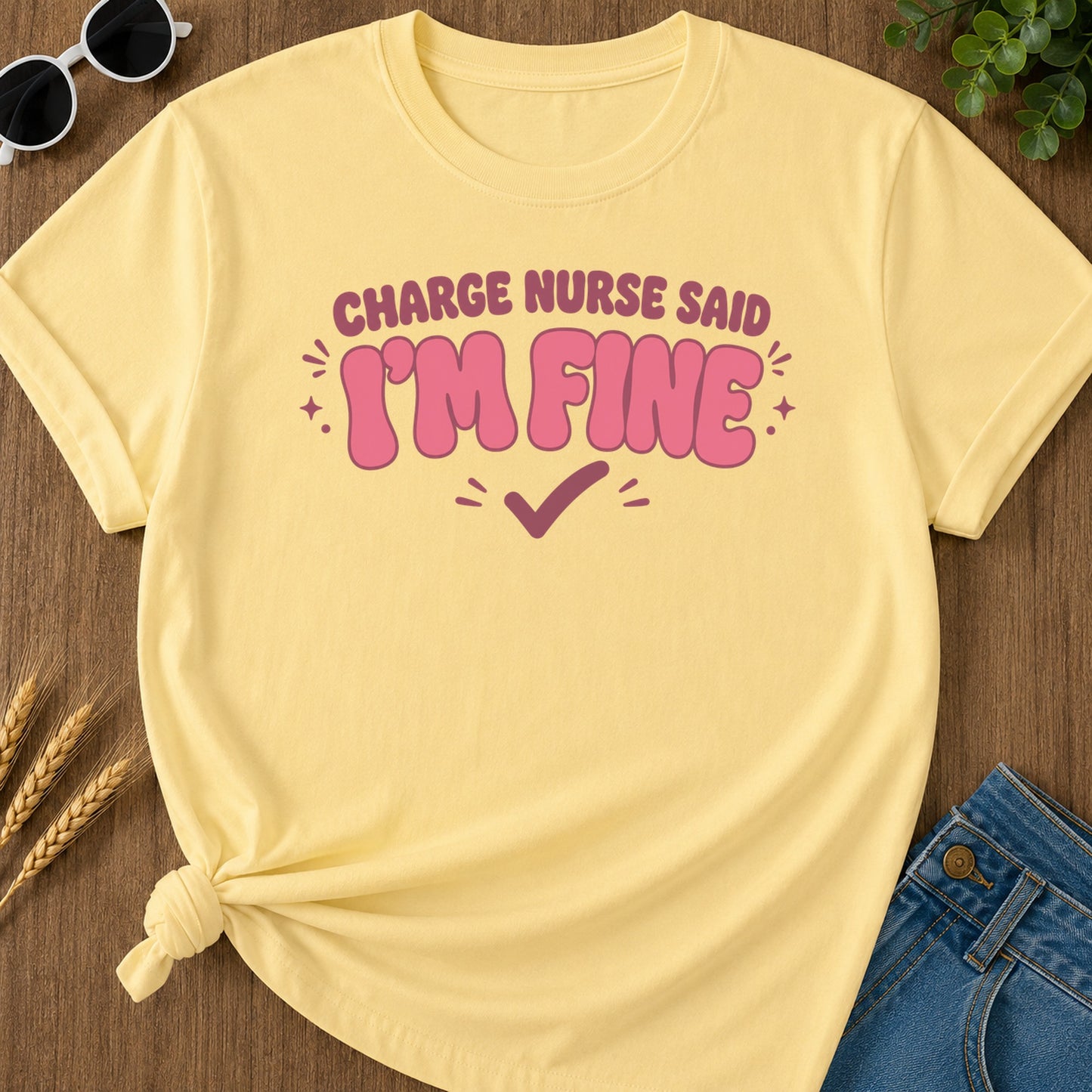 Fine Retro T-Shirt - Butter Mockup
