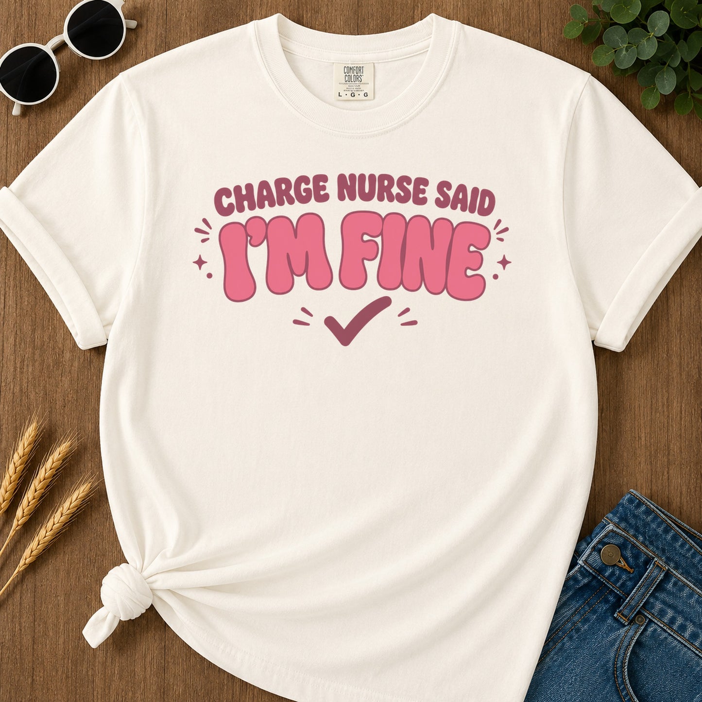 Fine Retro T-Shirt - Ivory Mockup