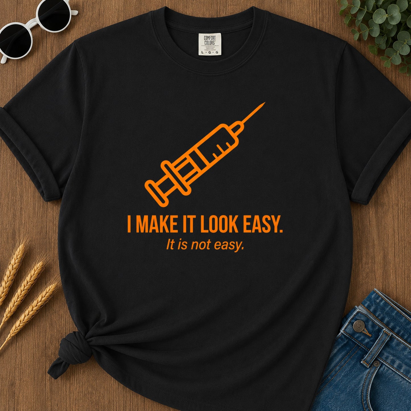 Look Easy T-Shirt - Black Mockup