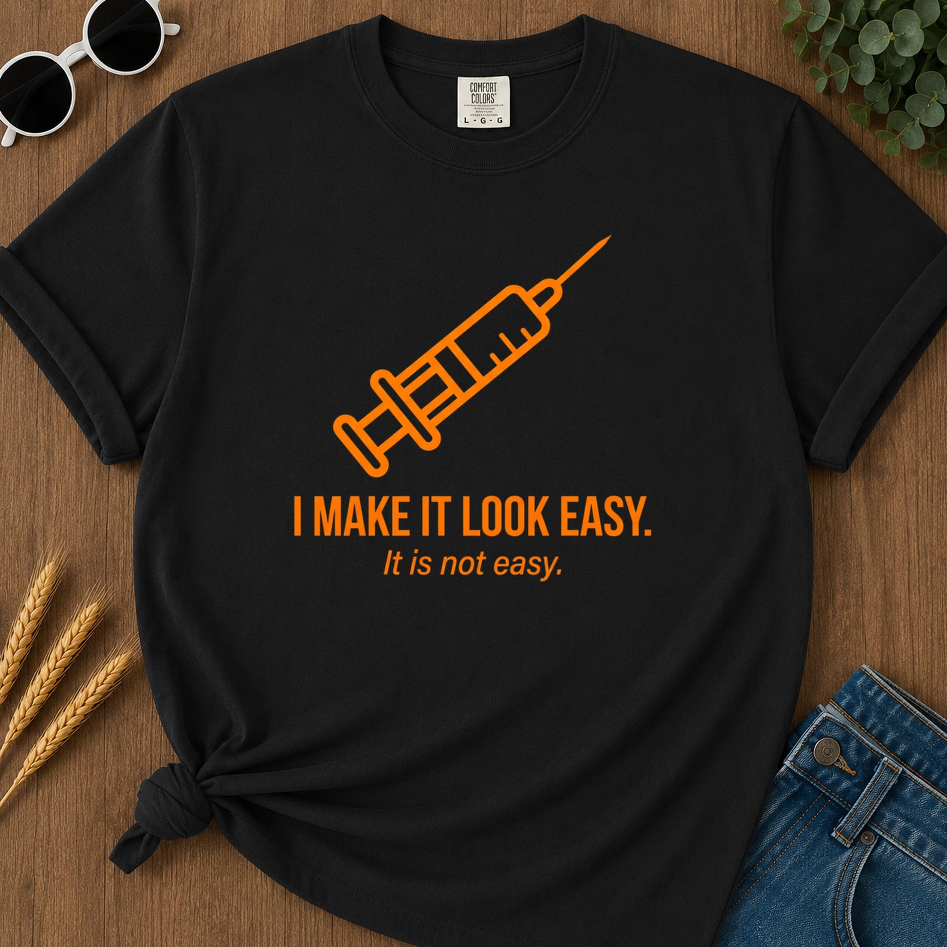 Look Easy T-Shirt - Black Mockup