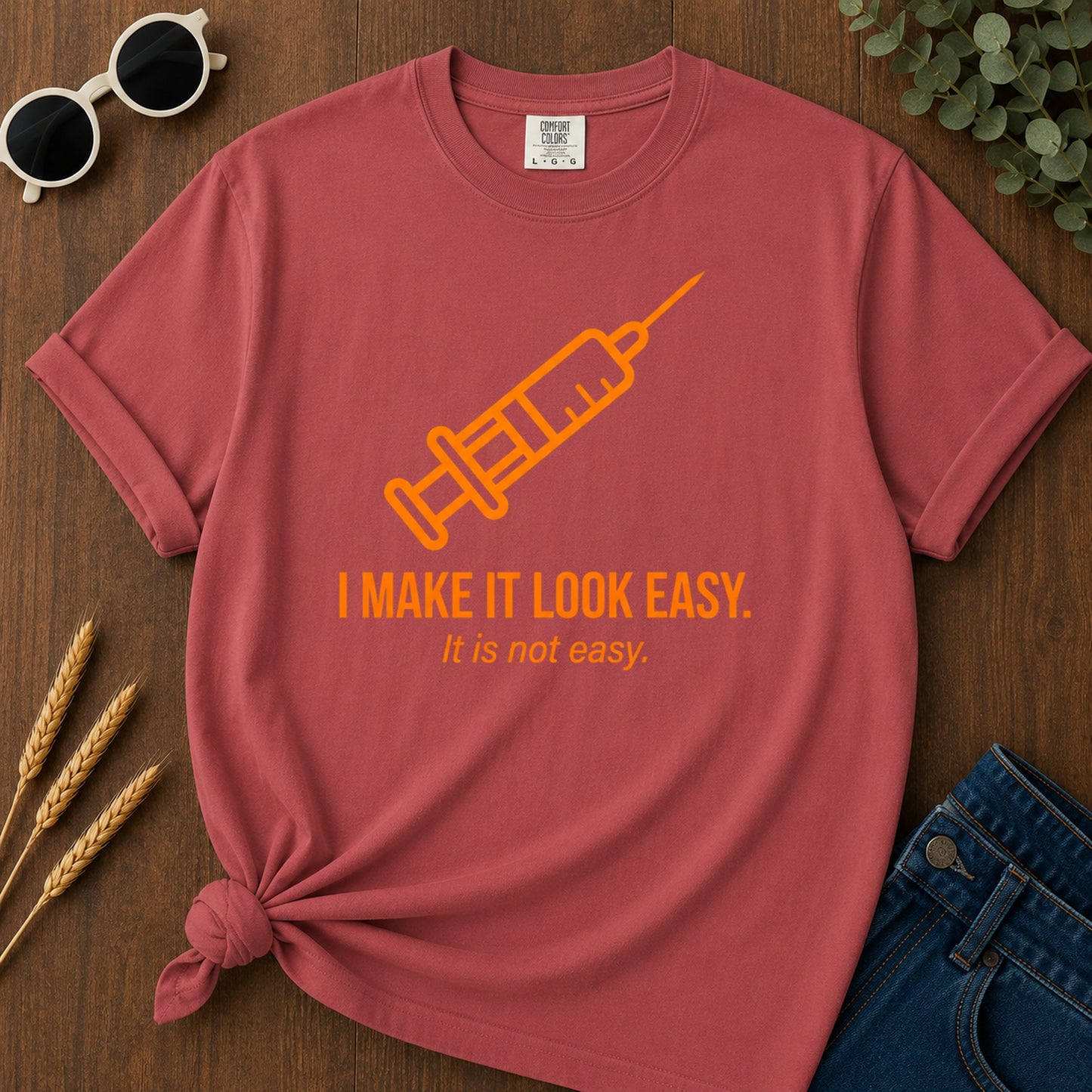 Look Easy T-Shirt - Crimson Mockup