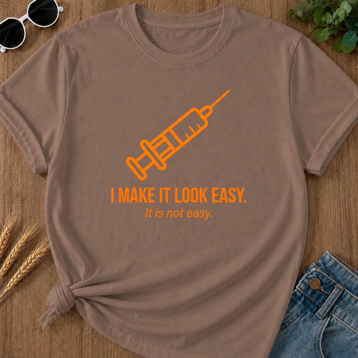 Look Easy T-Shirt - Espresso Mockup