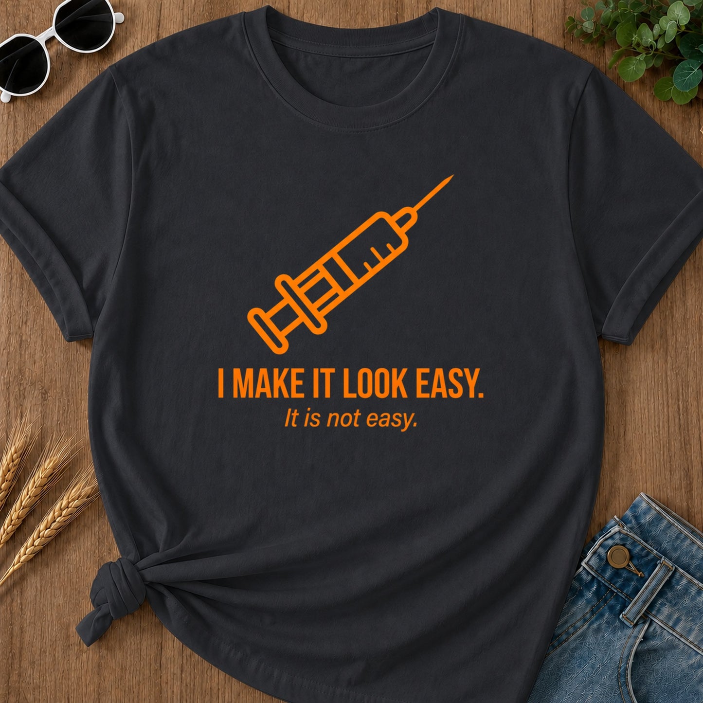Look Easy T-Shirt - Graphite Mockup