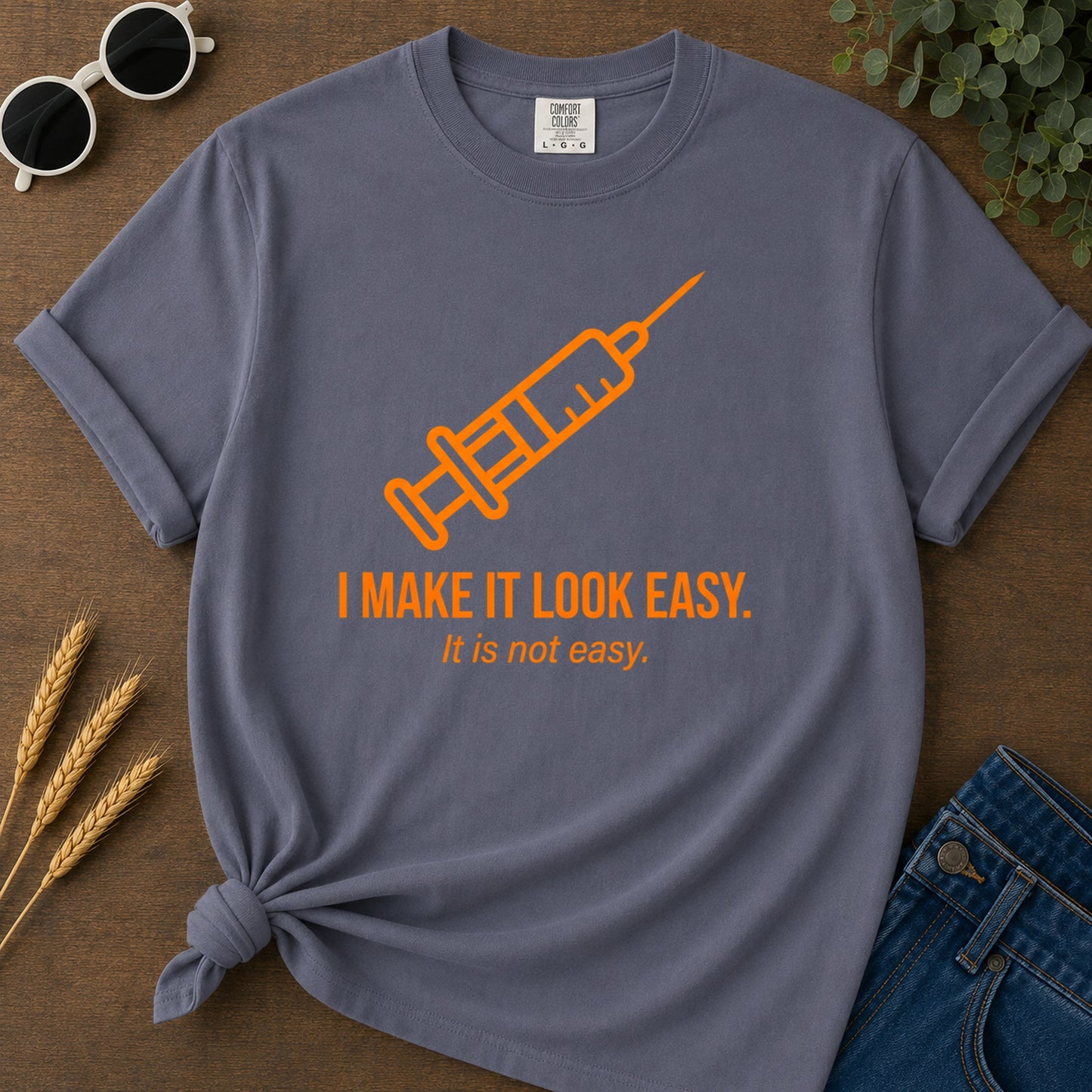 Look Easy T-Shirt - Navy Mockup