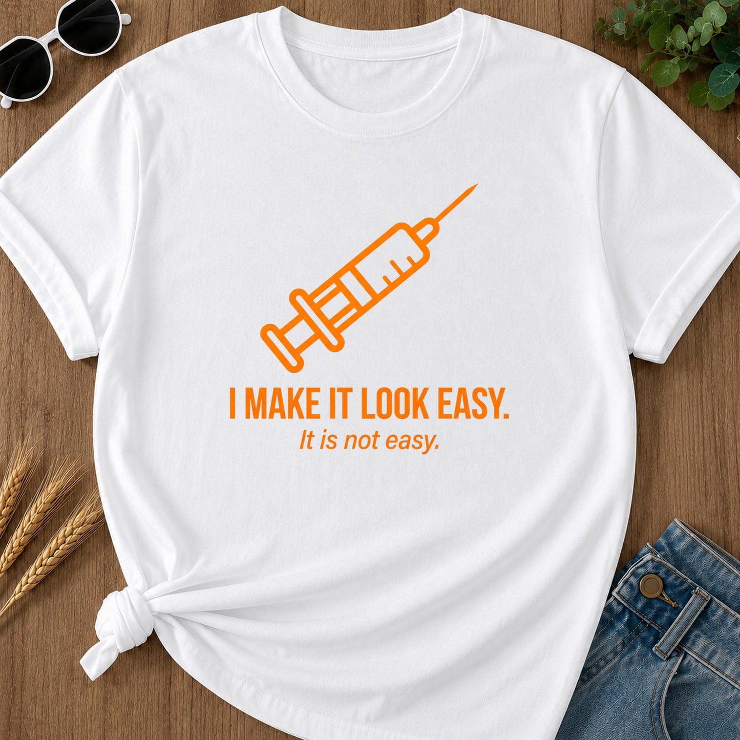 Look Easy T-Shirt - White Mockup