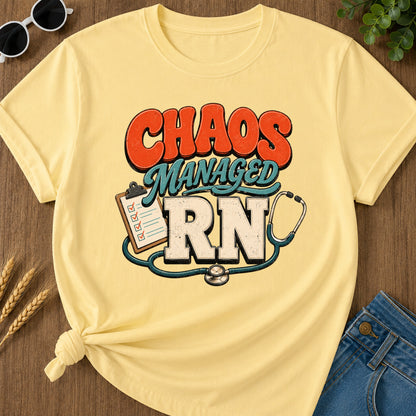 Chaos Managed 2 T-Shirt - Butter Mockup