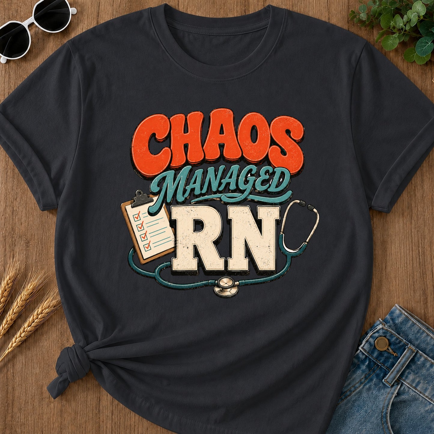 Chaos Managed 2 T-Shirt - Graphite Mockup