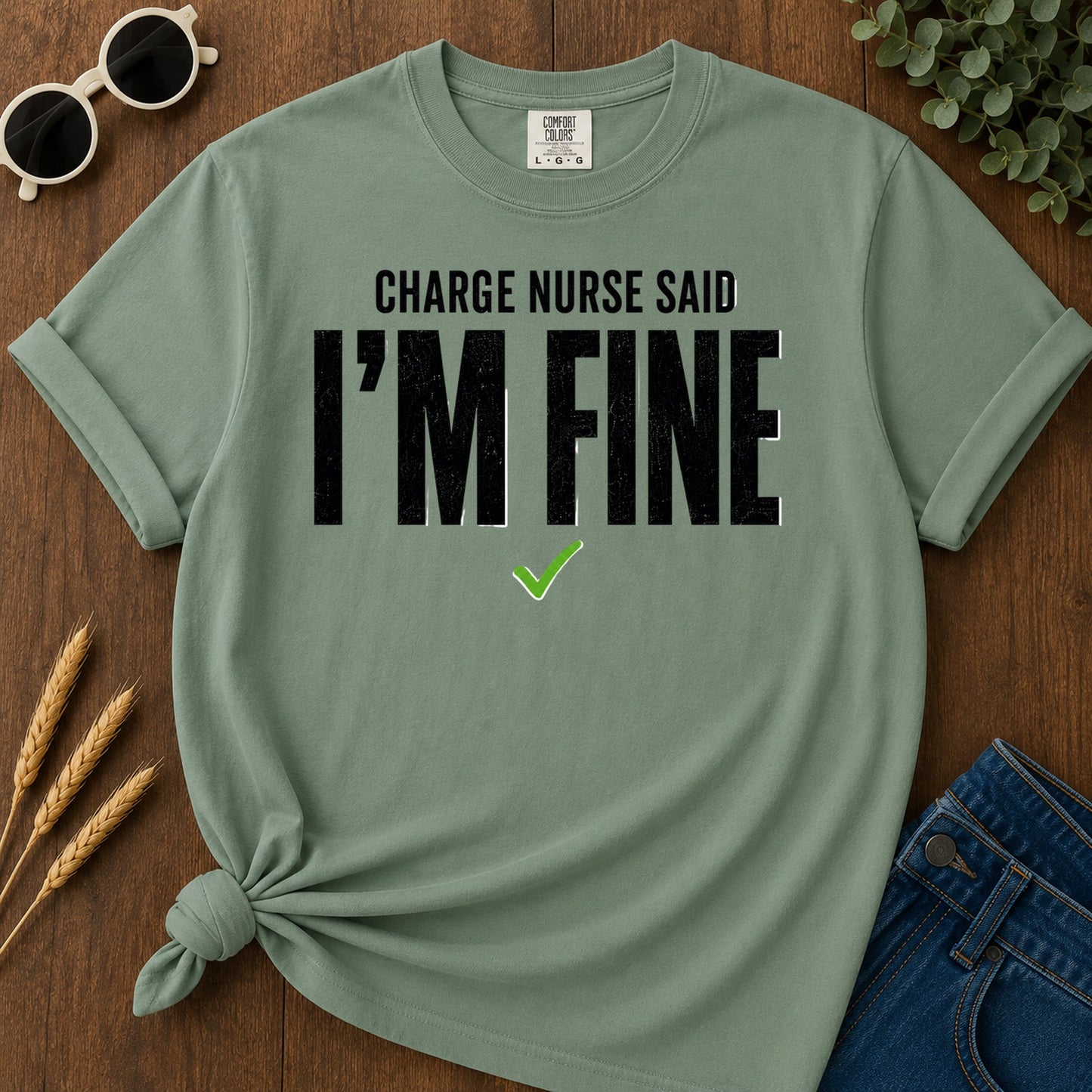 Fine Minimal T-Shirt - Light Green Mockup