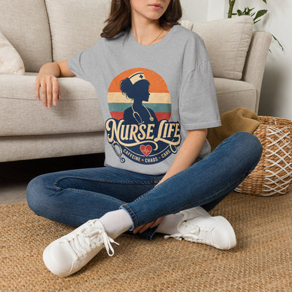 Nurse Life Caffeine Chaos Care T-shirt