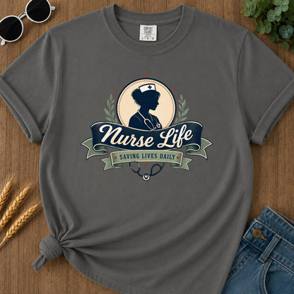 Vintage Badge T-Shirt - Pepper Mockup