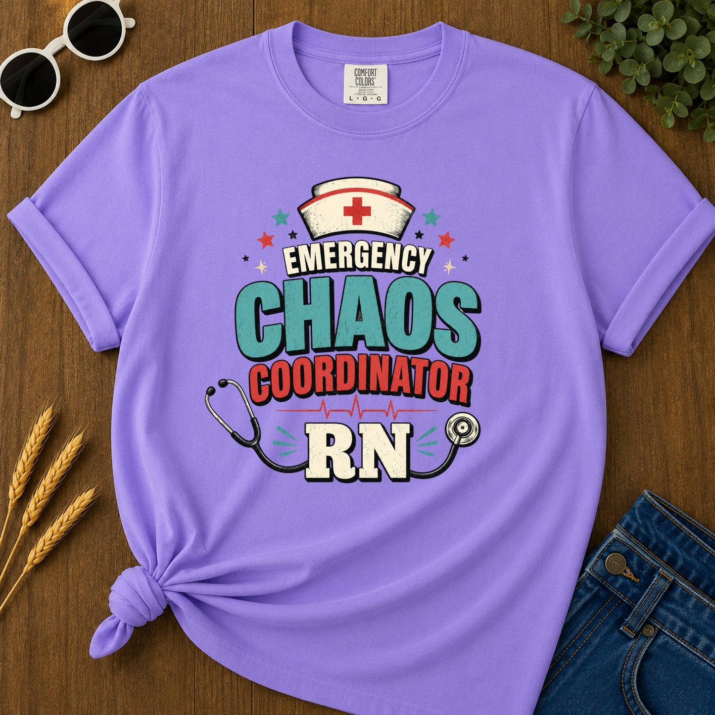 Emergency Chaos 2 T-Shirt - Violet Mockup