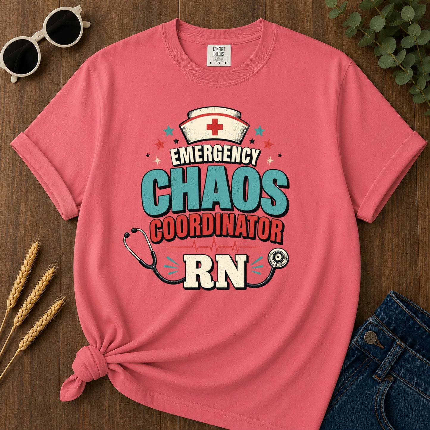 Emergency Chaos 2 T-Shirt - Watermelon Mockup