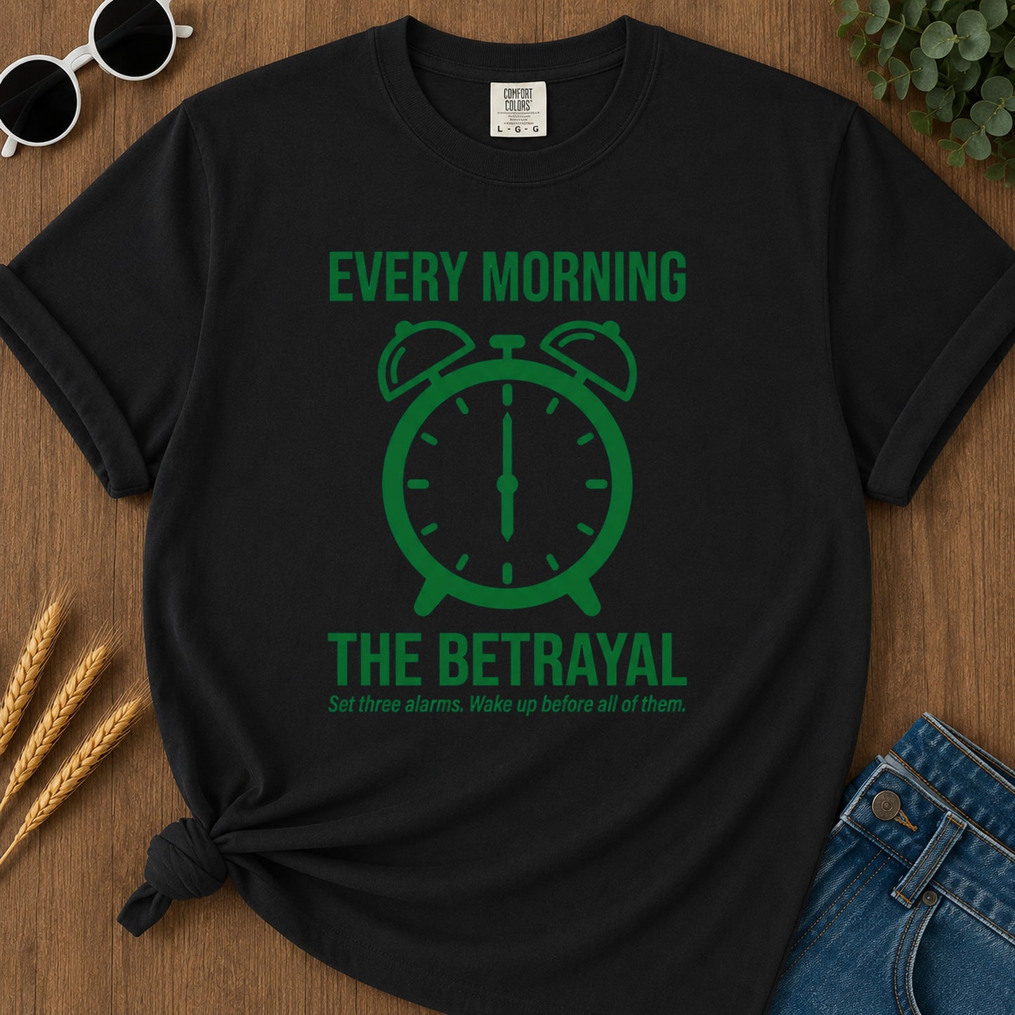 Morning Betrayal T-Shirt - Black Mockup