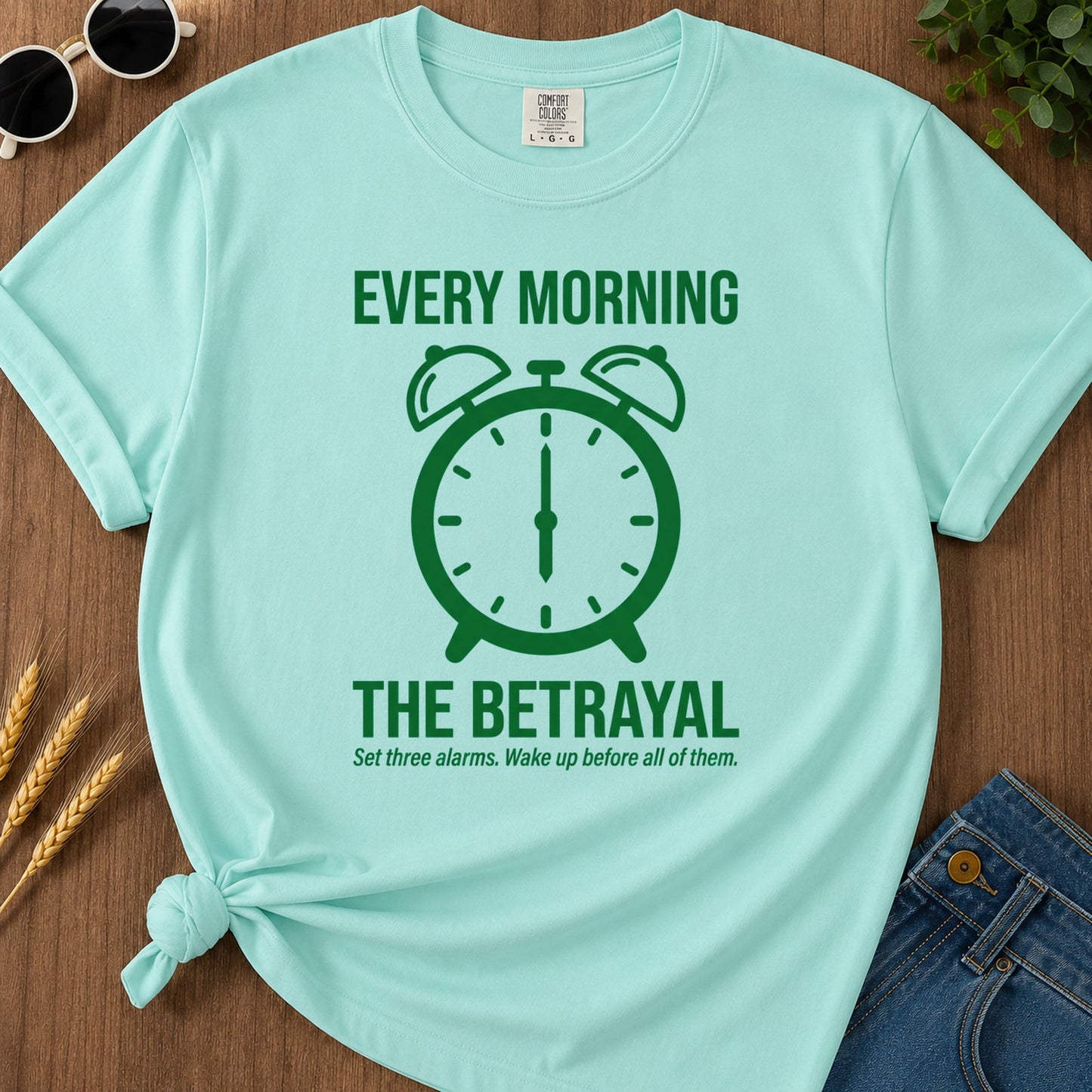 Morning Betrayal T-Shirt - Chalky Mint Mockup