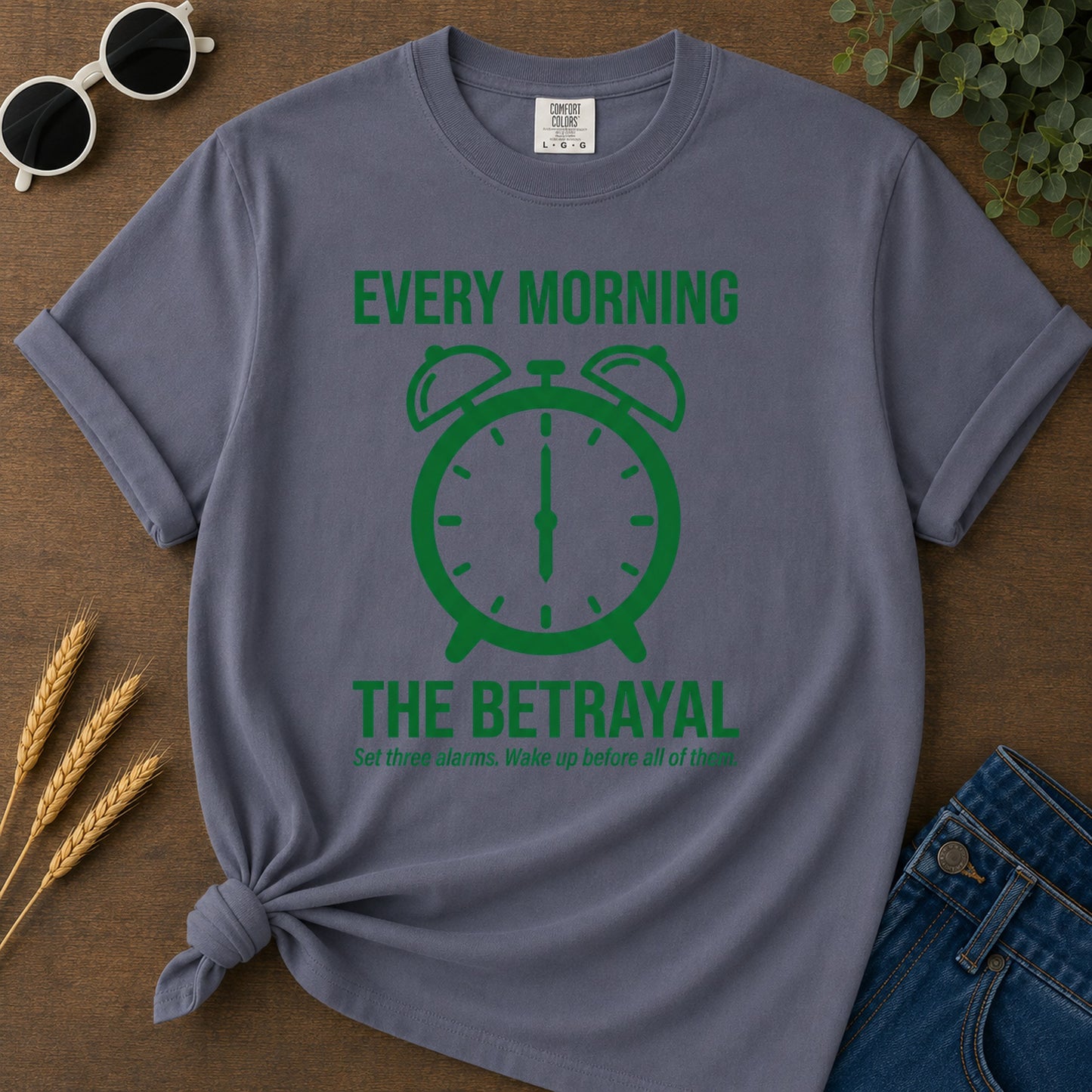 Morning Betrayal T-Shirt - Navy Mockup