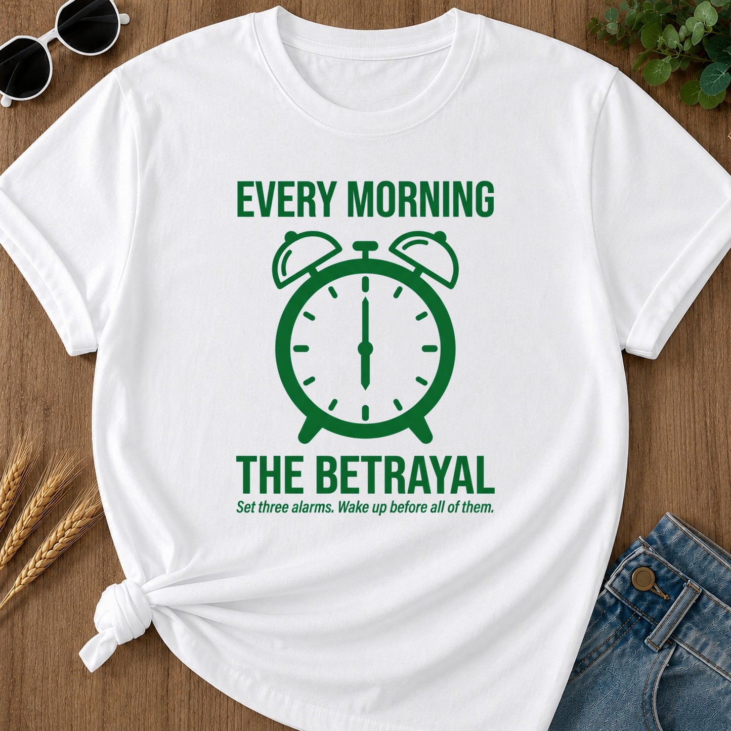 Morning Betrayal T-Shirt - White Mockup
