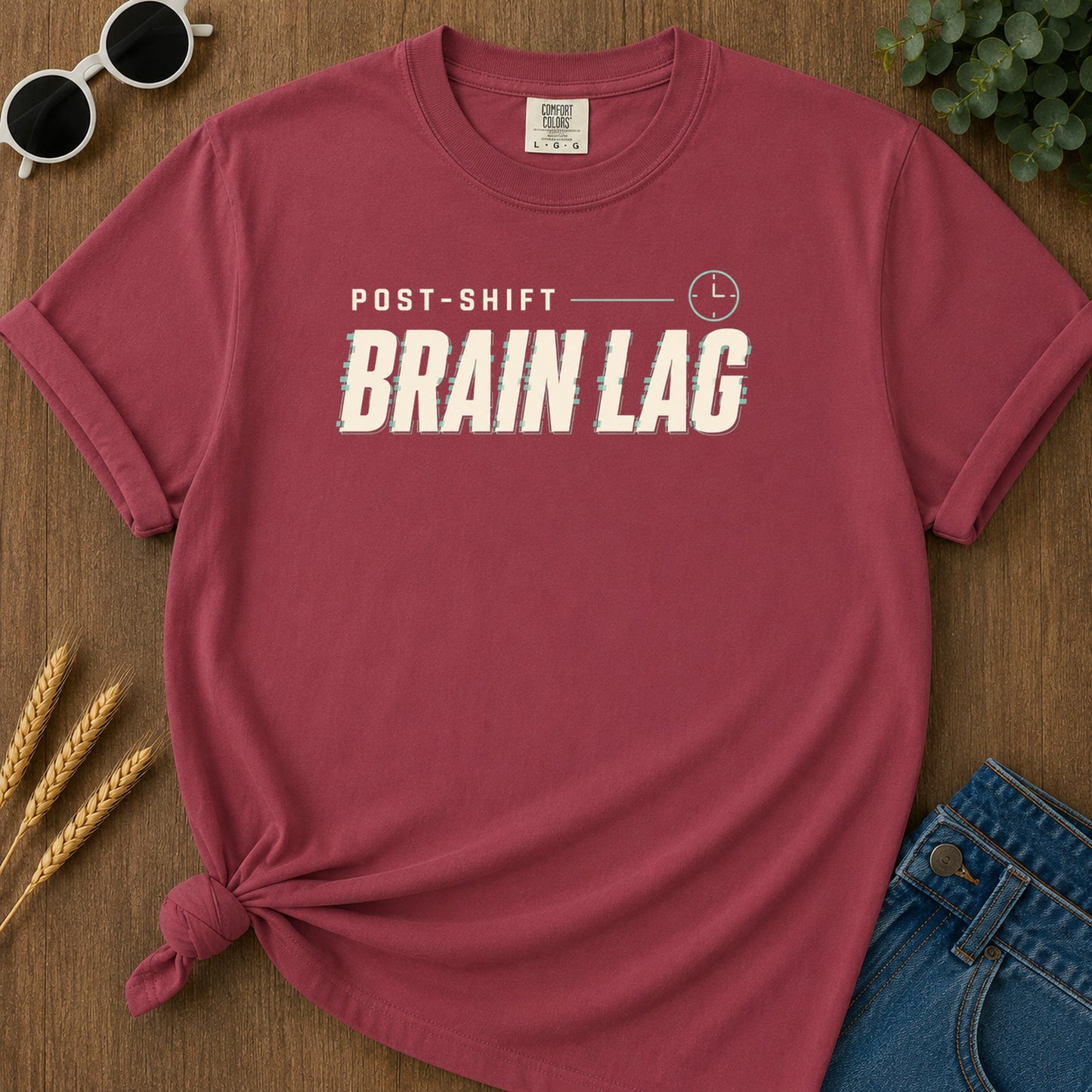 Post Shift Brainlag T-Shirt - Chili Mockup