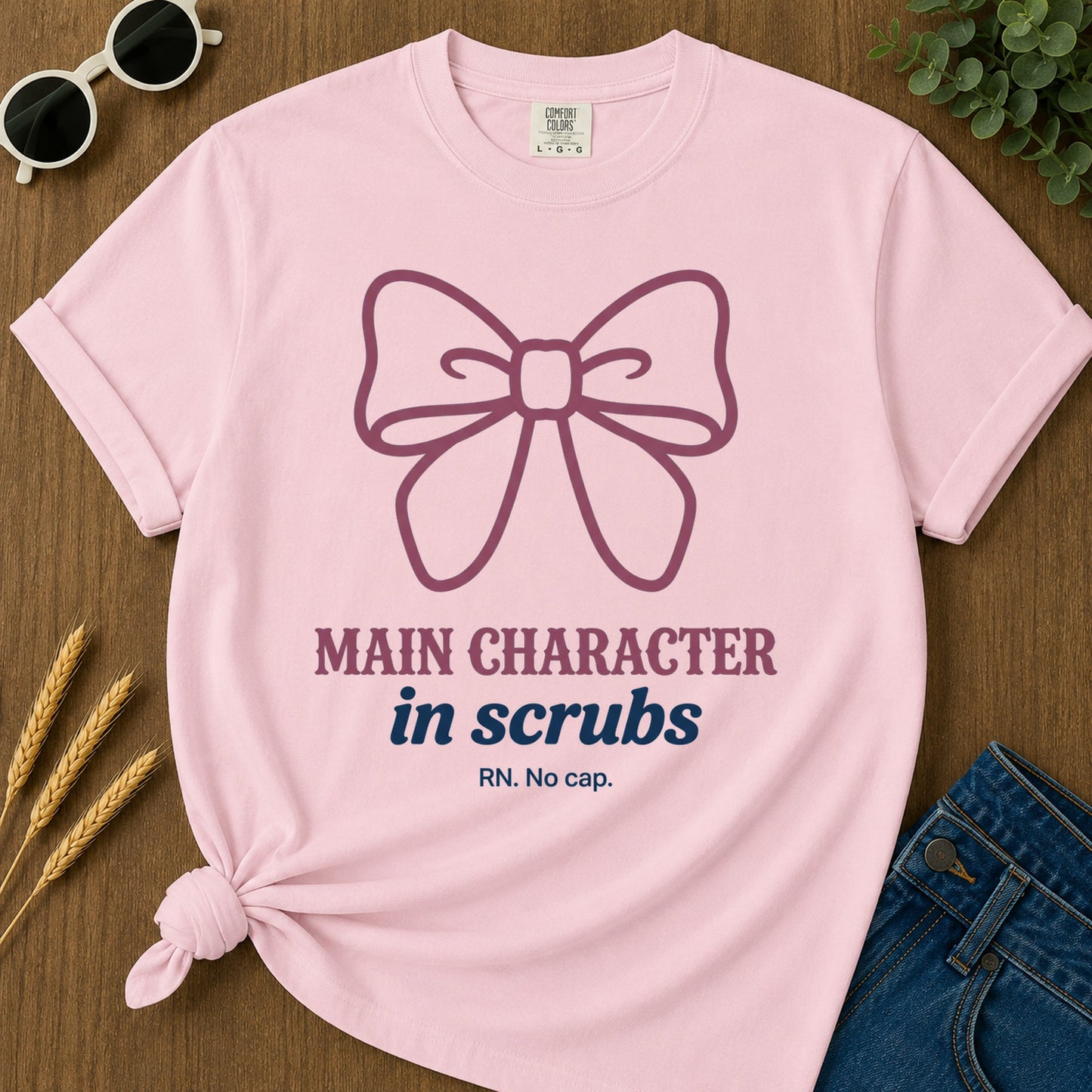 Main Character Scrubs T-Shirt - Blossom Mockup