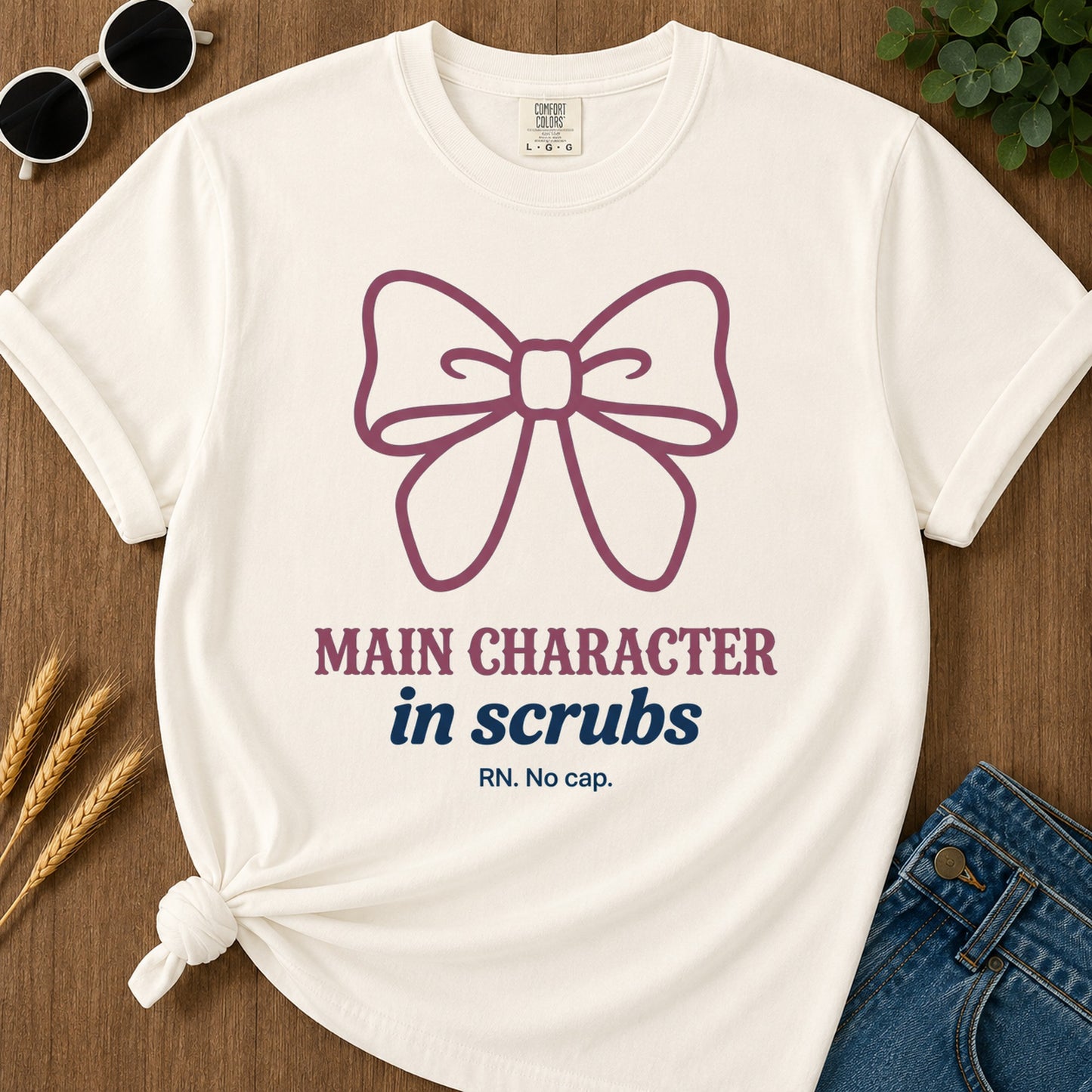 Main Character Scrubs T-Shirt - Ivory Mockup