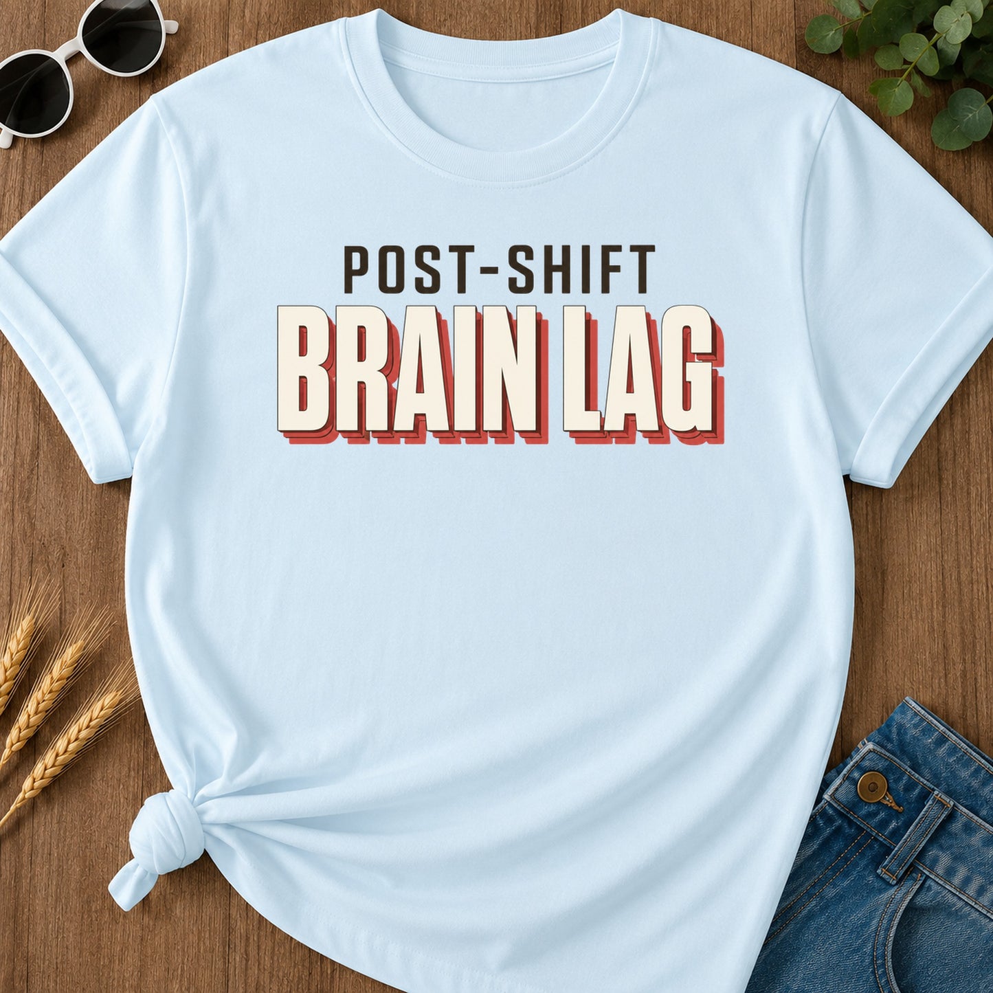 Post Shift Brainlag 2 T-Shirt - Chambray Mockup
