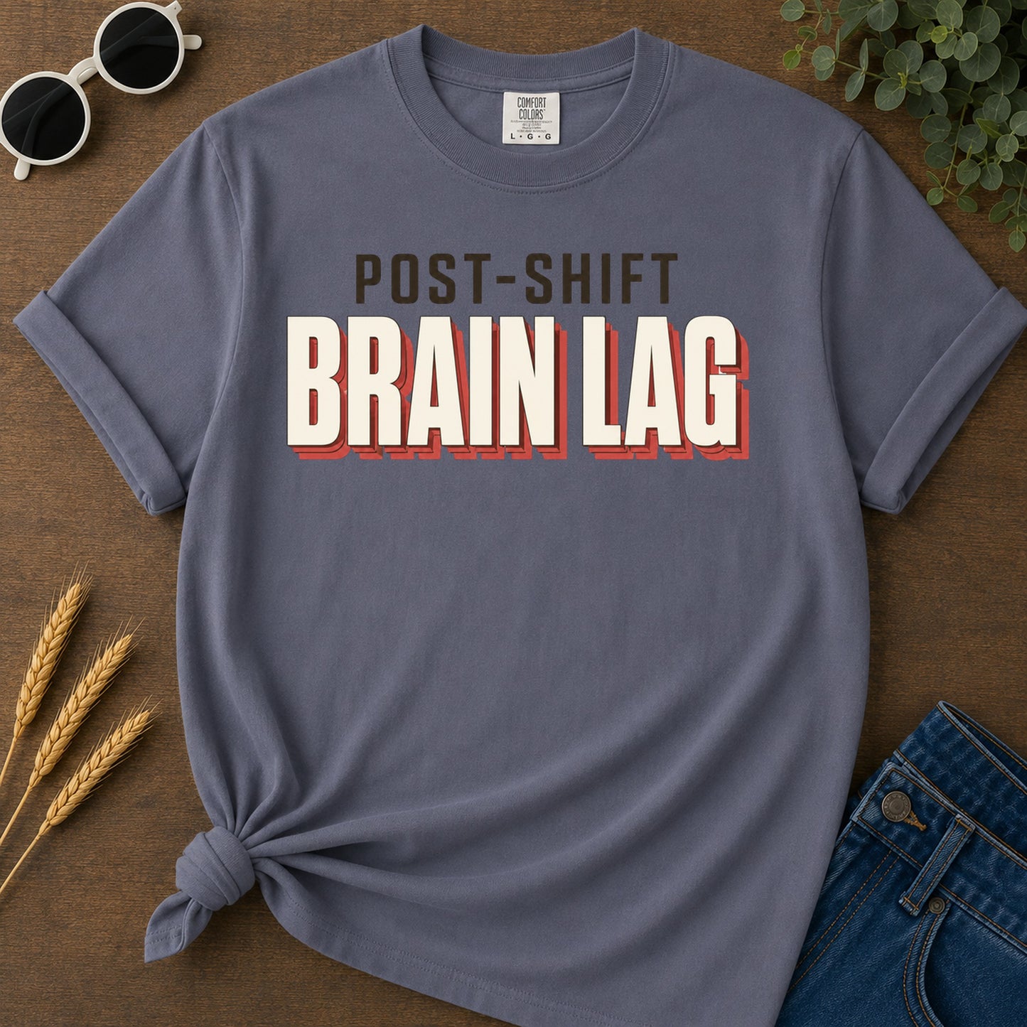 Post Shift Brainlag 2 T-Shirt - Navy Mockup