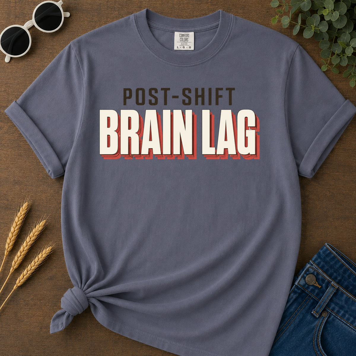 Post Shift Brainlag 2 T-Shirt - Navy Mockup