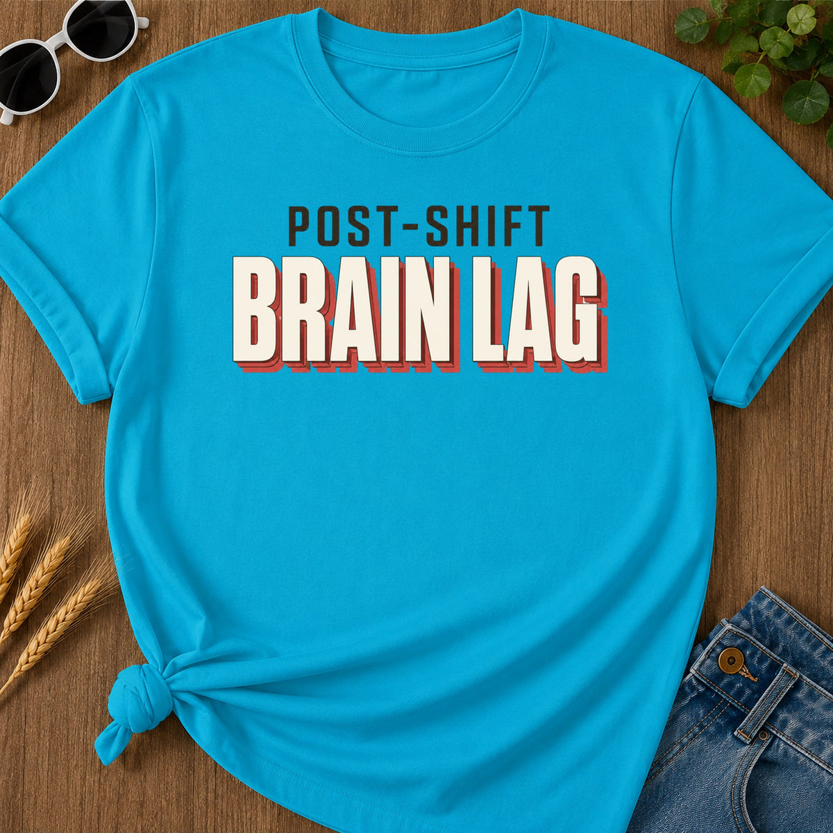 Post Shift Brainlag 2 T-Shirt - Sapphire Mockup