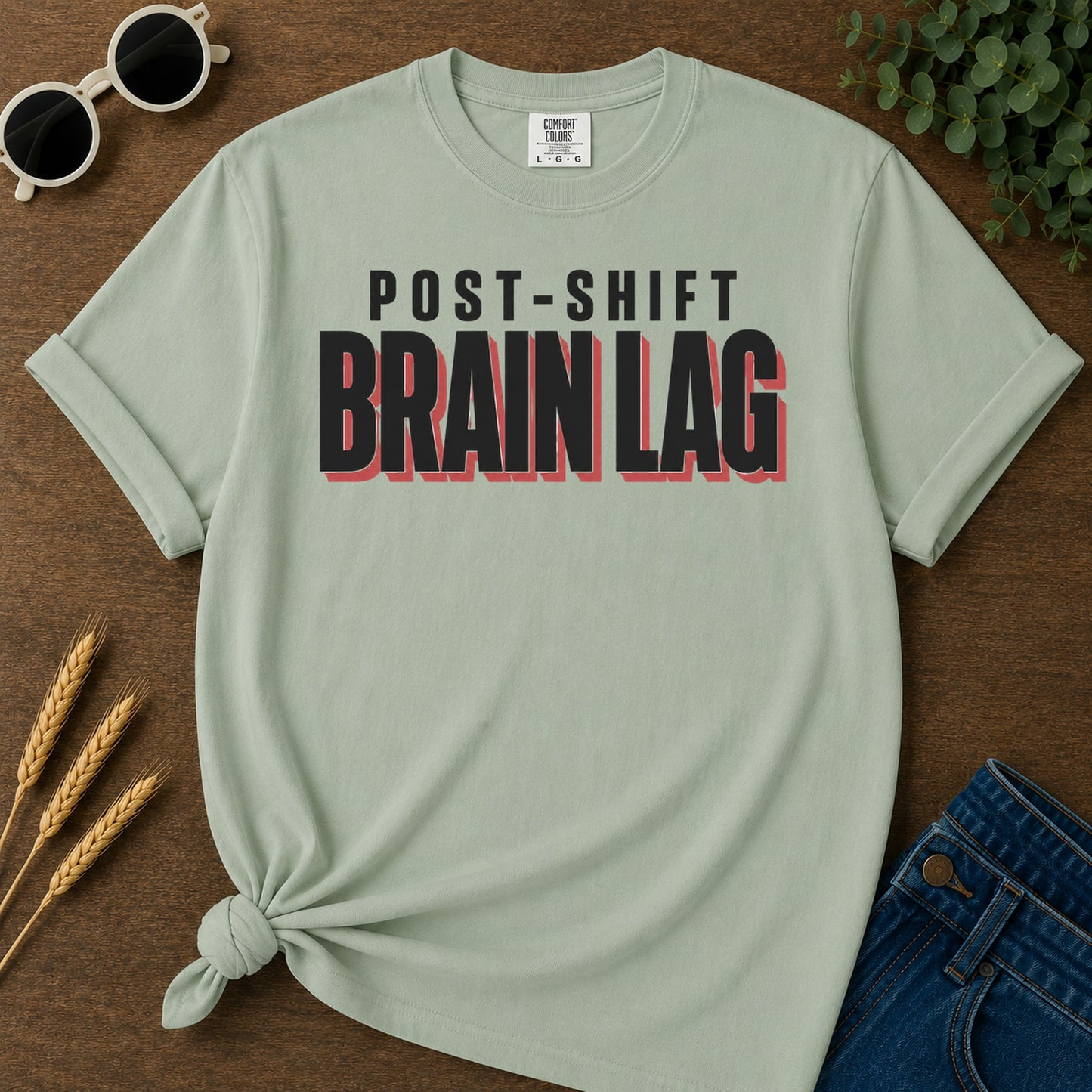 Post Shift Brainlag 3 T-Shirt - Bay Mockup