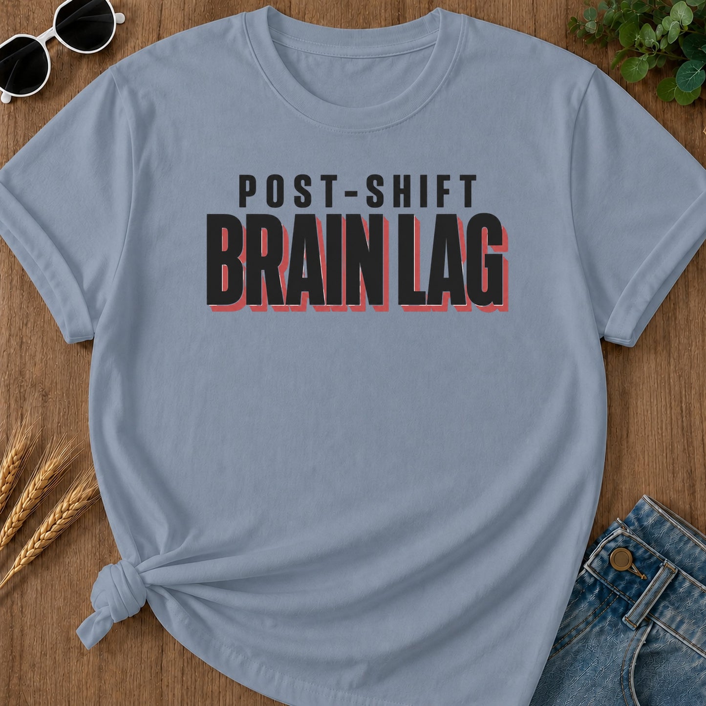 Post Shift Brainlag 3 T-Shirt - Blue Jean Mockup