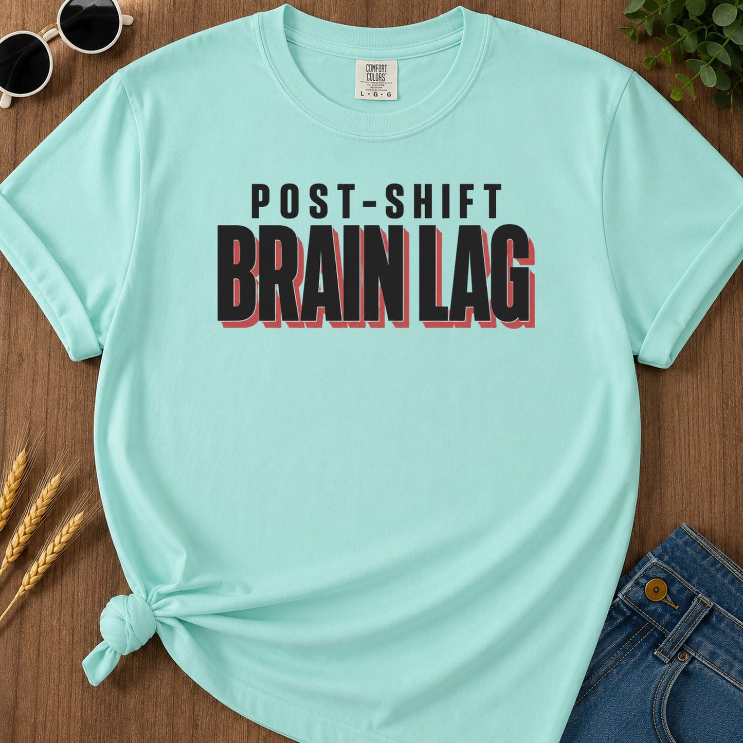 Post Shift Brainlag 3 T-Shirt - Chalky Mint Mockup