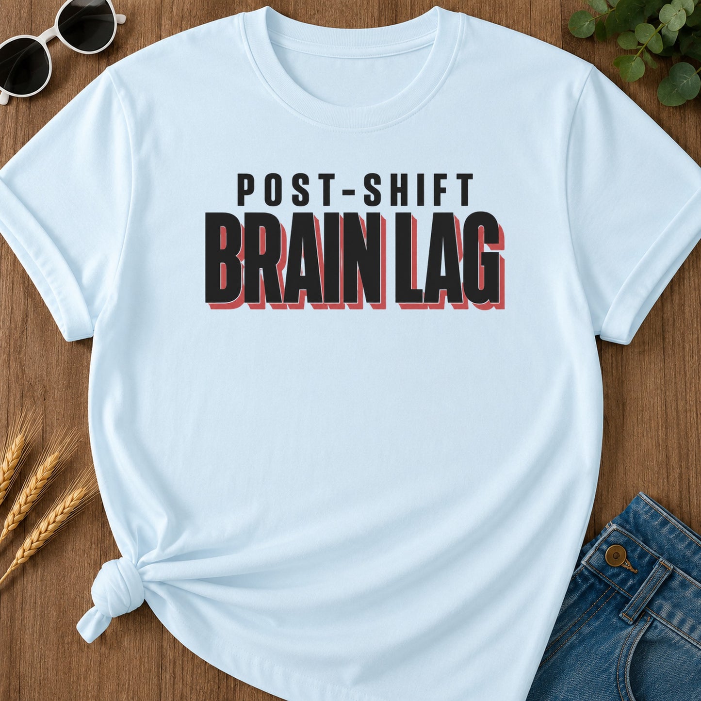 Post Shift Brainlag 3 T-Shirt - Chambray Mockup