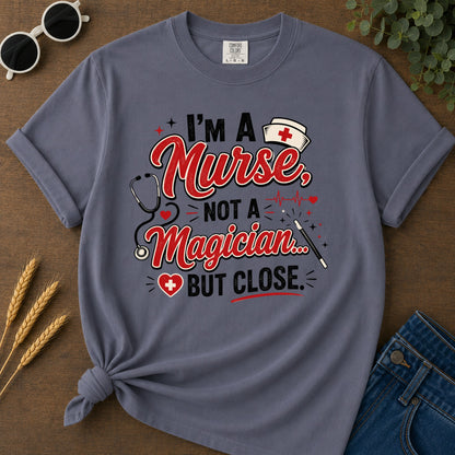 Nurse Not Magician T-Shirt - Navy Mockup