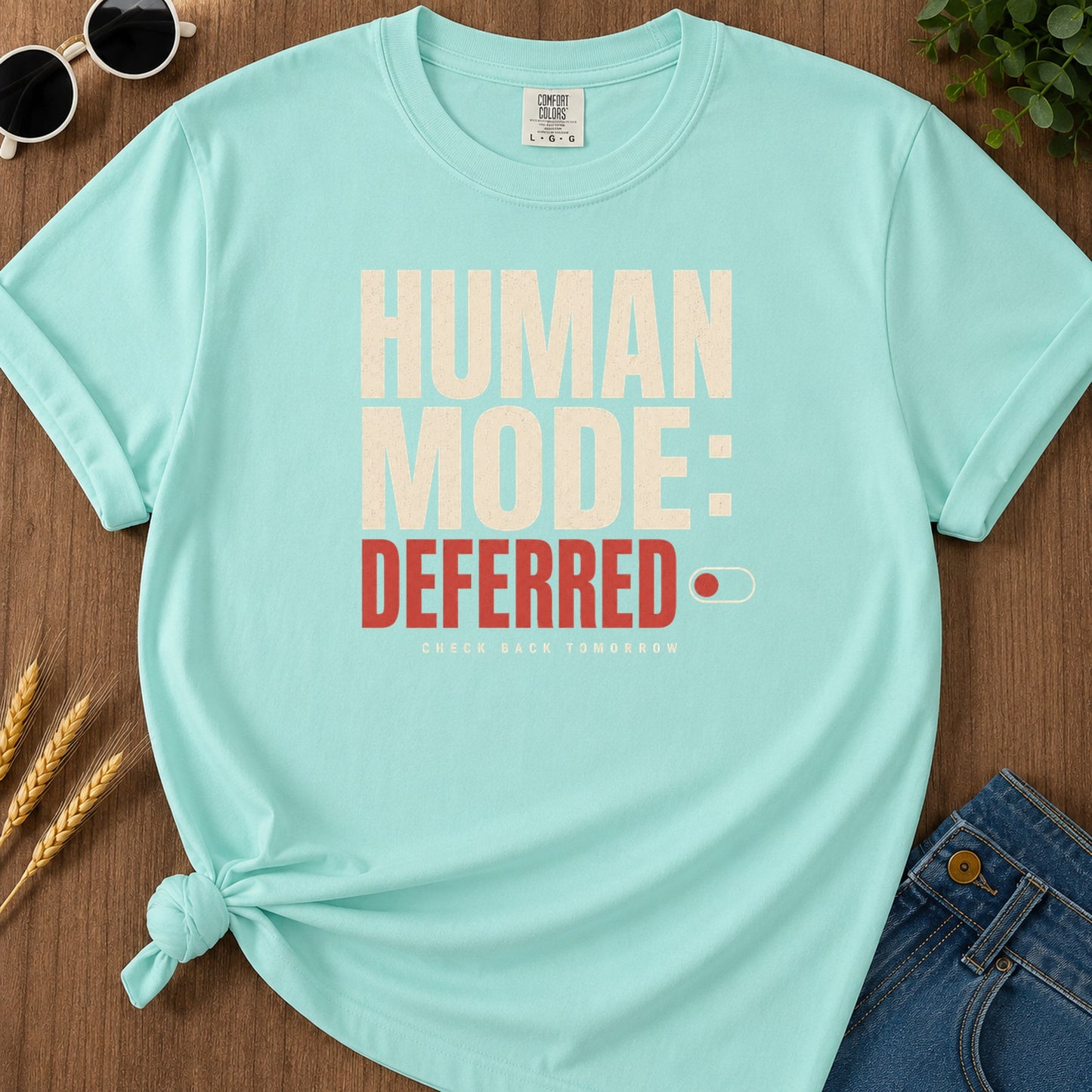 Human Mode Deferred 387 T-Shirt - Chalky Mint Mockup