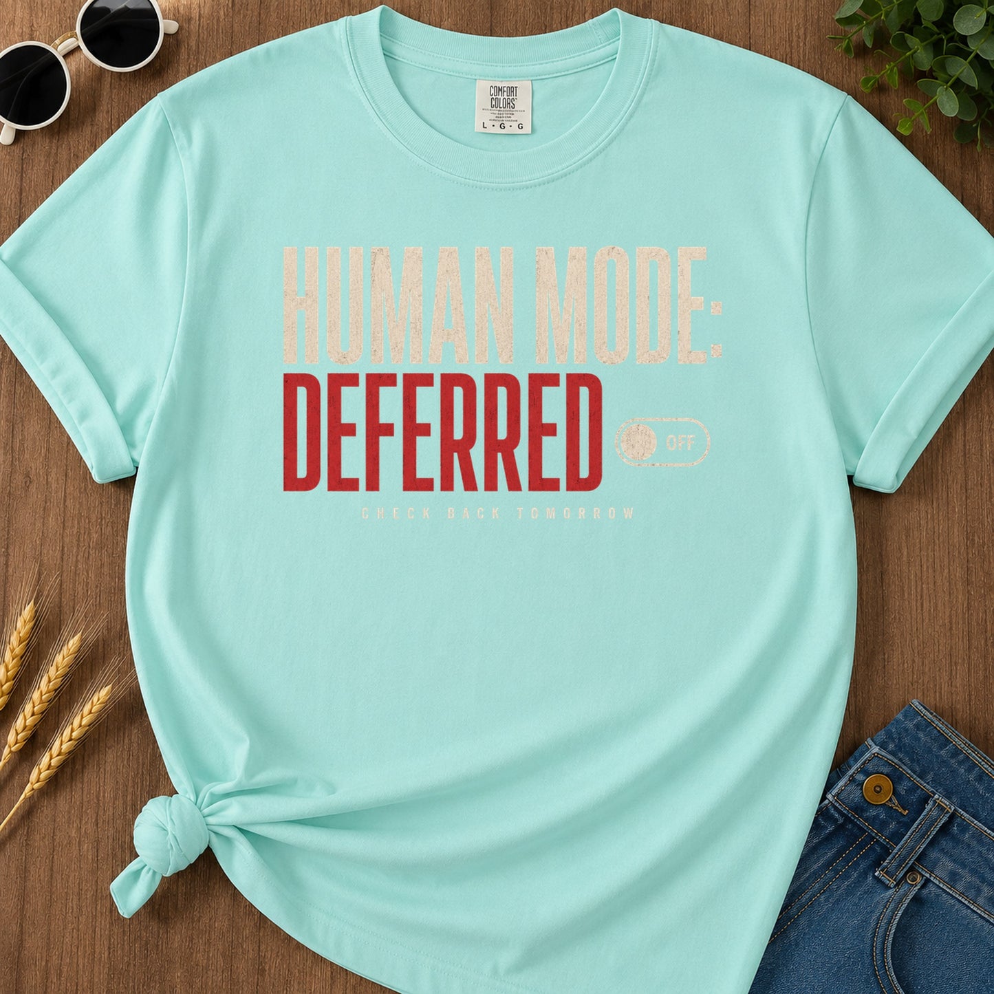 Human Mode Deferred 388 T-Shirt - Chalky Mint Mockup