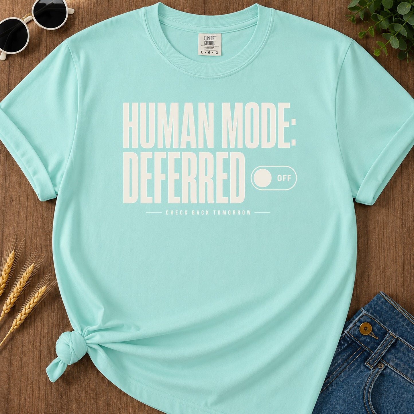Human Mode Deferred 389 T-Shirt - Chalky Mint Mockup