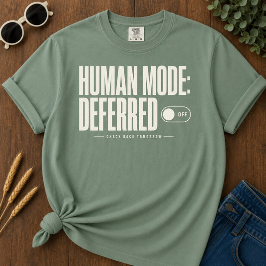 Human Mode Deferred 389 T-Shirt - Light Green Mockup