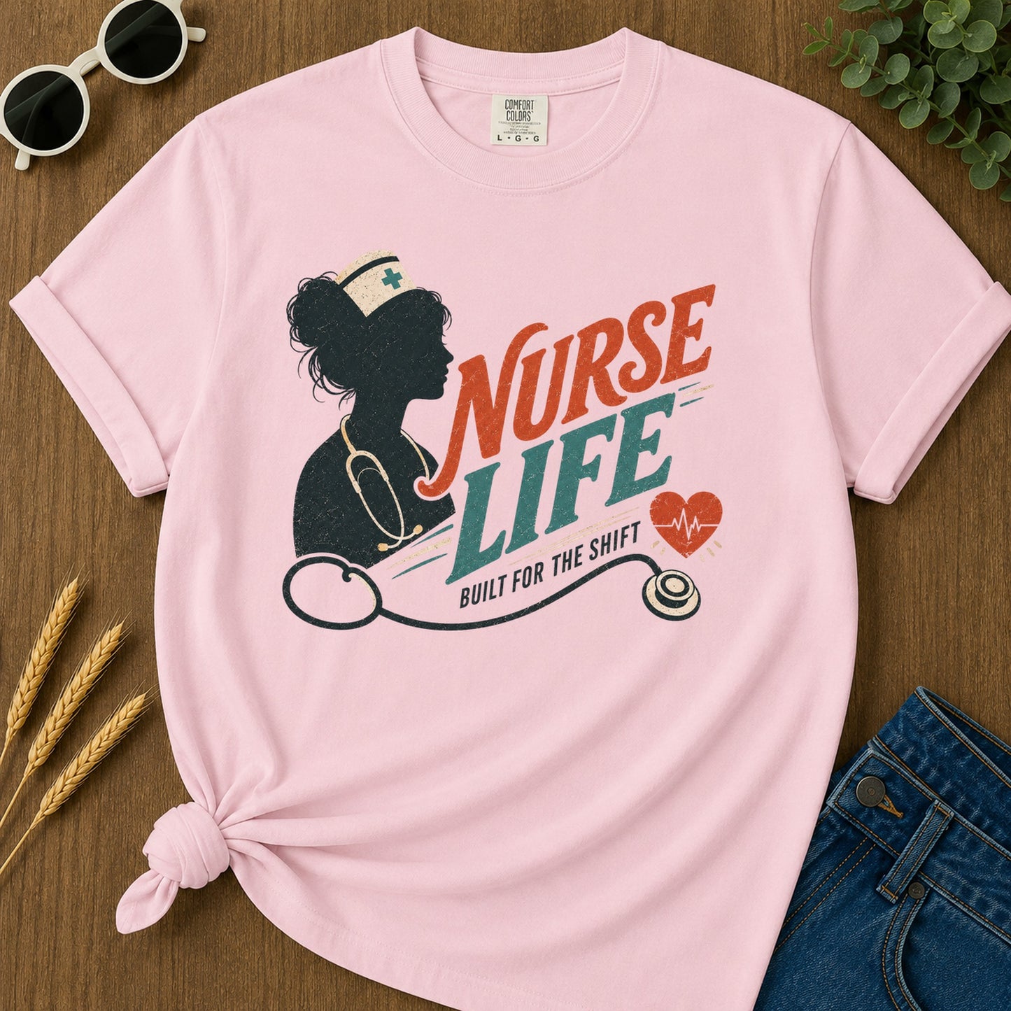 Built Shift T-Shirt - Blossom Mockup