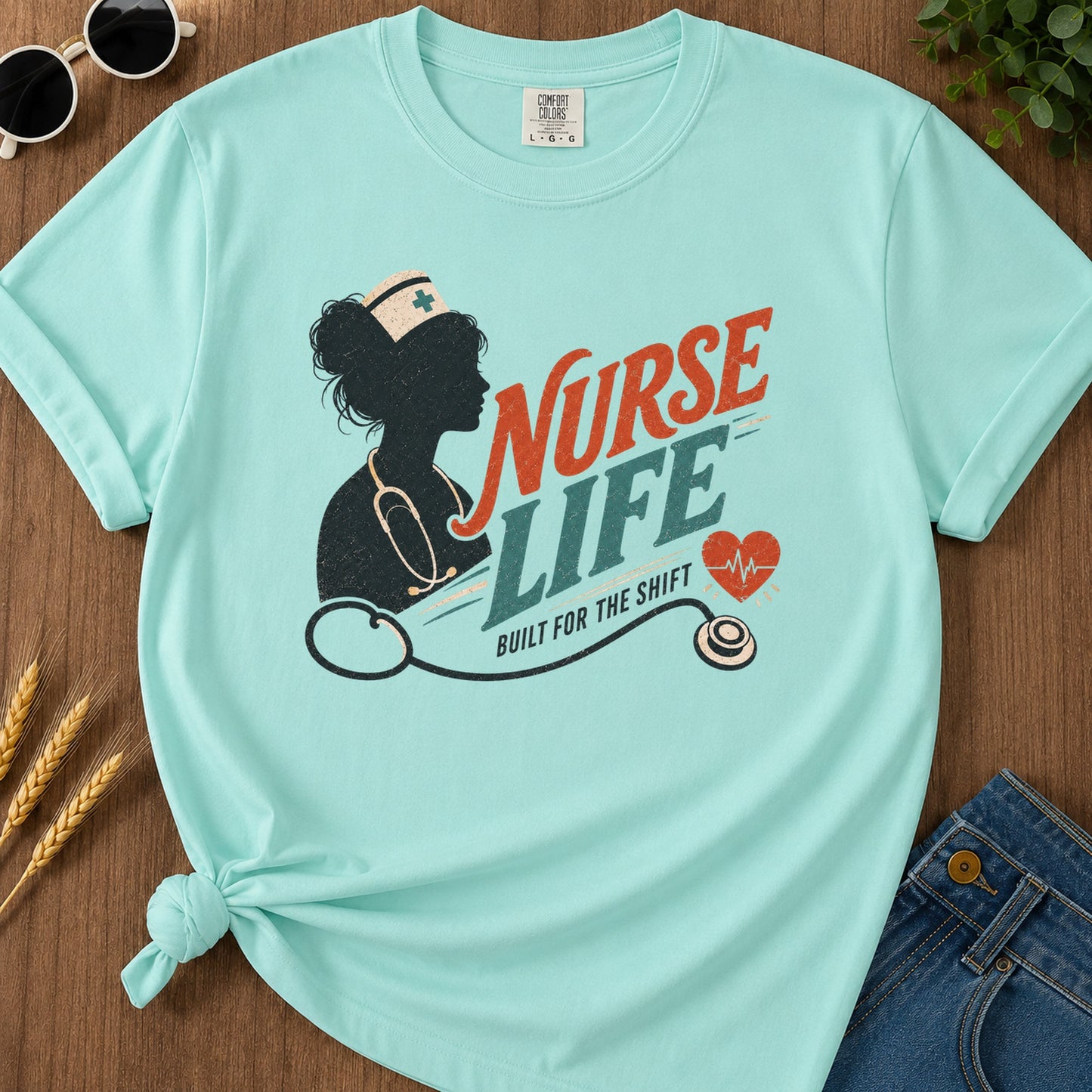 Built Shift T-Shirt - Chalky Mint Mockup