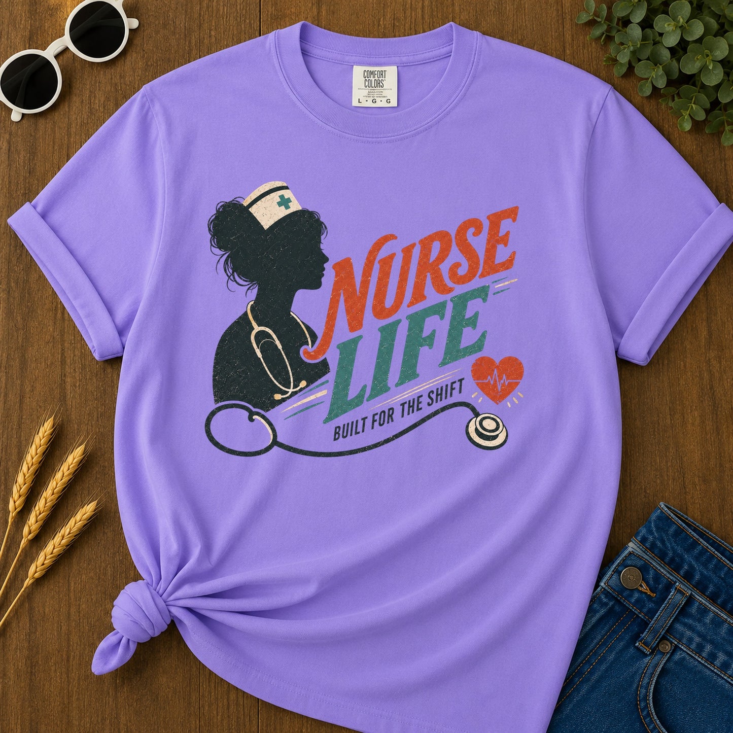Built Shift T-Shirt - Violet Mockup