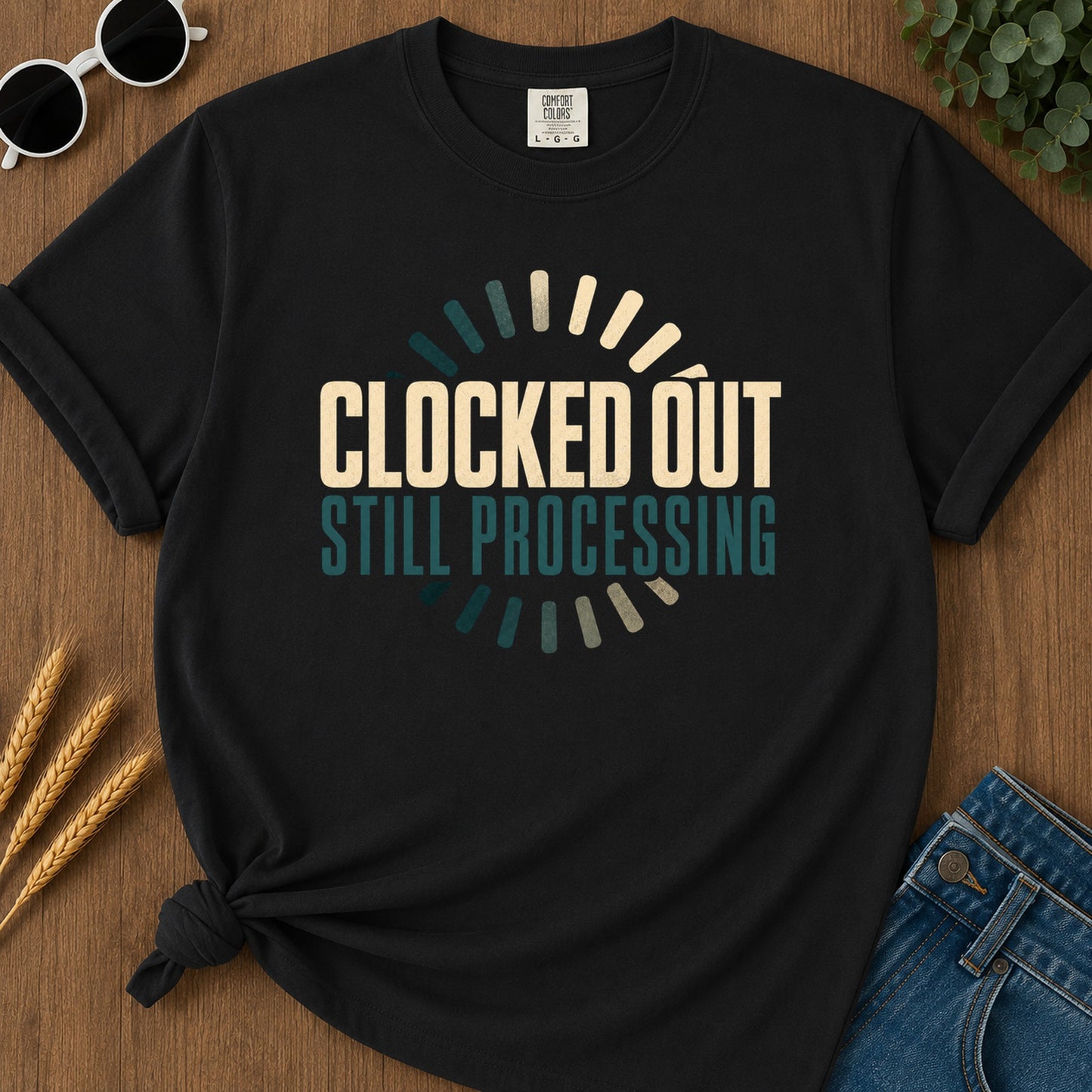 Clocked Processing 3 T-Shirt - Black Mockup