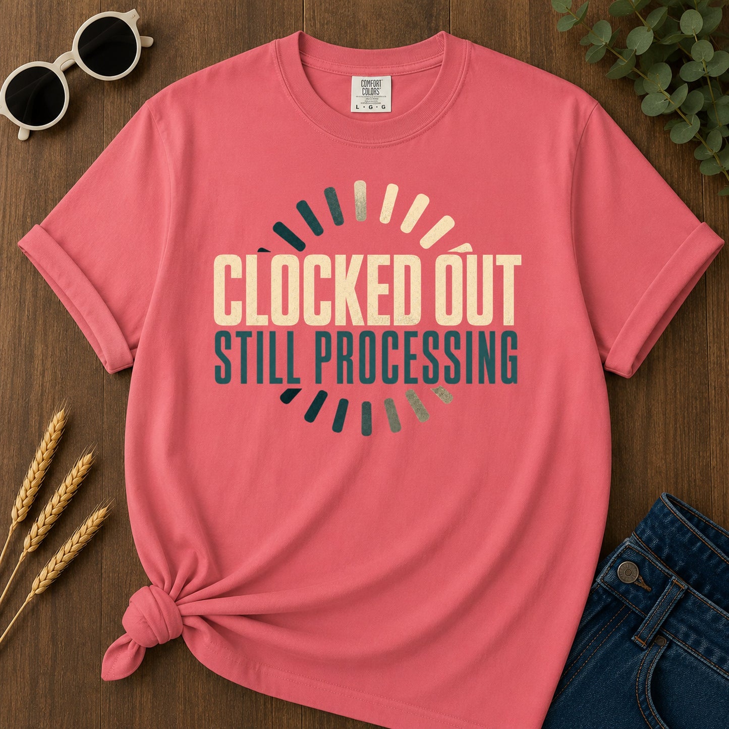 Clocked Processing 3 T-Shirt - Watermelon Mockup