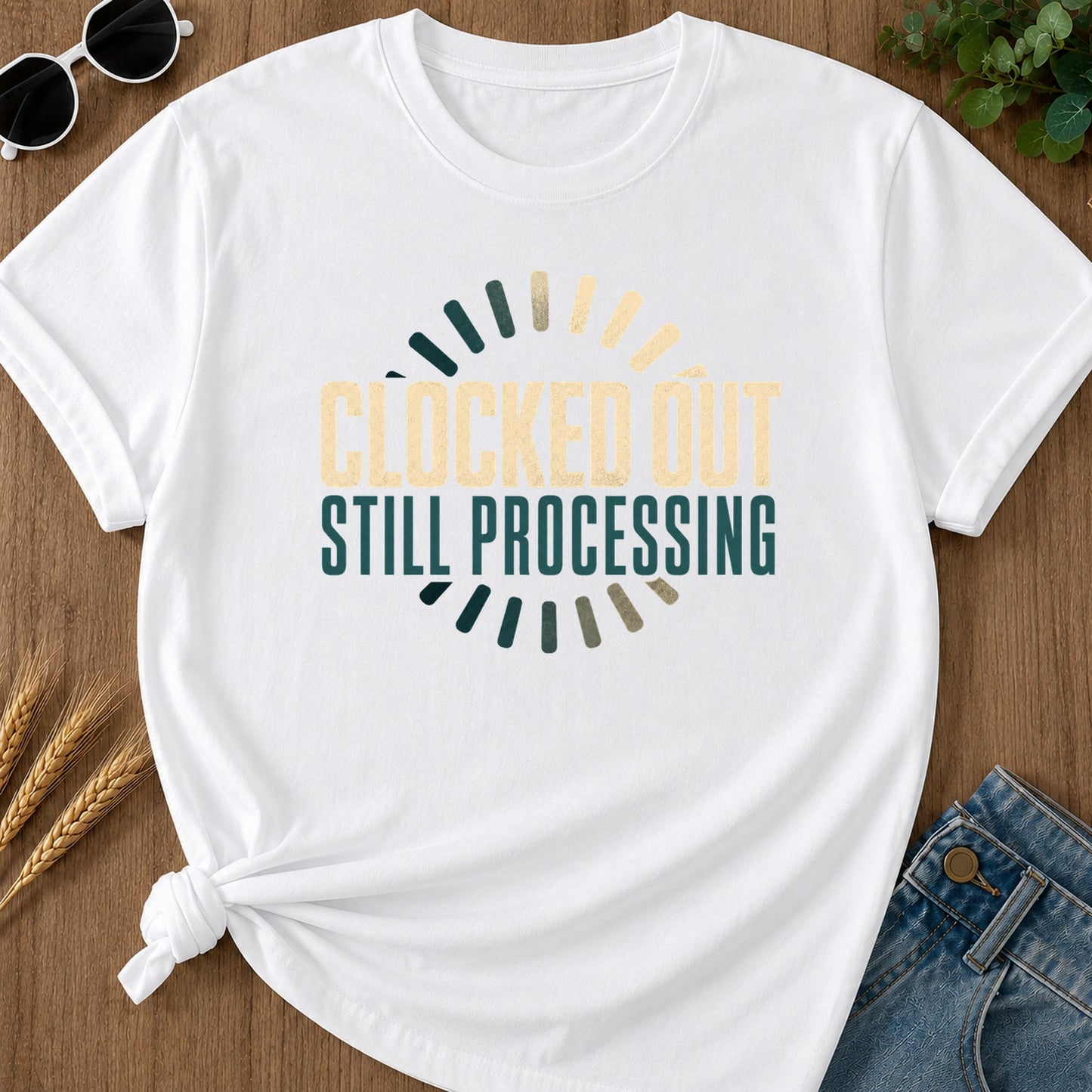 Clocked Processing 3 T-Shirt - White Mockup