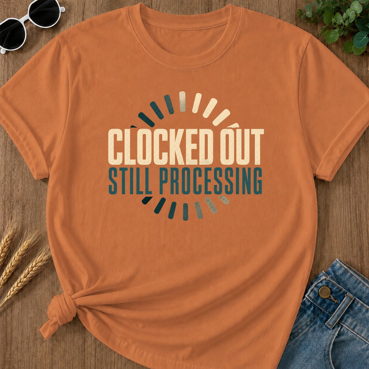 Clocked Processing 3 T-Shirt - Yam Mockup