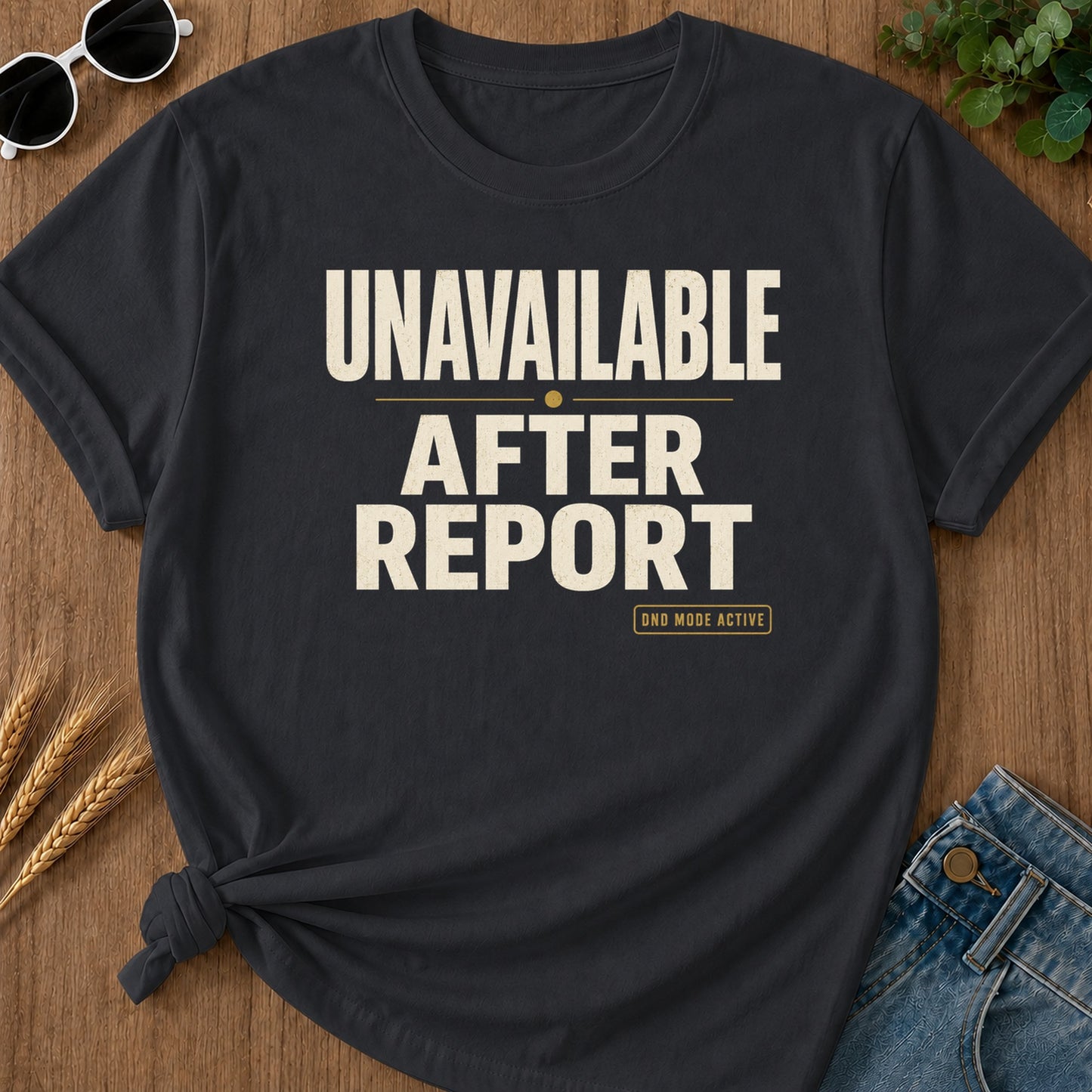 Unavailable After Report T-Shirt - Graphite Mockup