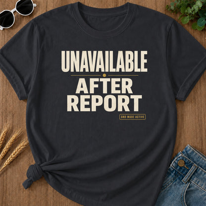 Unavailable After Report T-Shirt - Graphite Mockup